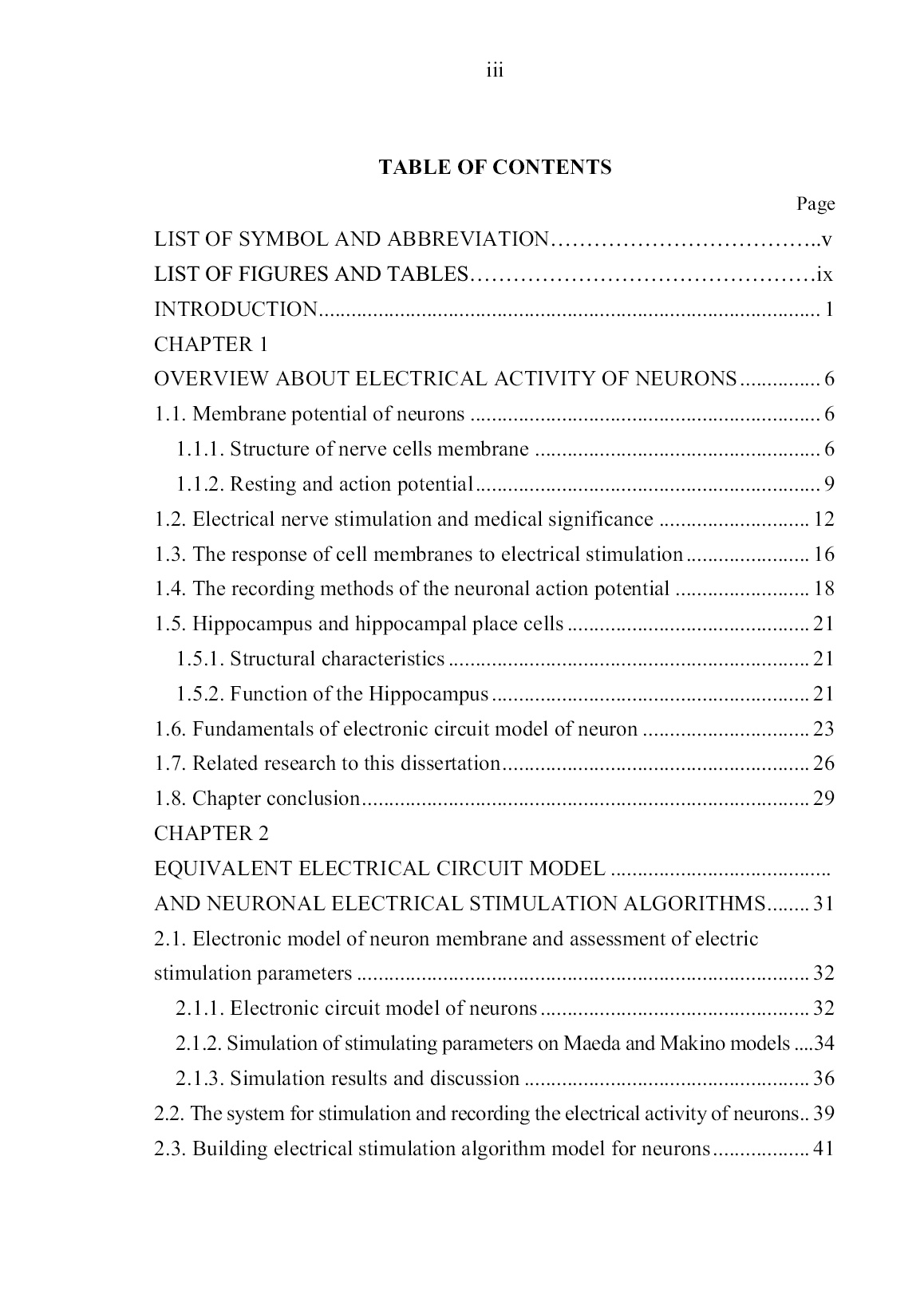 Luận án Research on establishing the neural stimulation system and apply for evaluating the spatial response of hippocampal place neurons trang 5