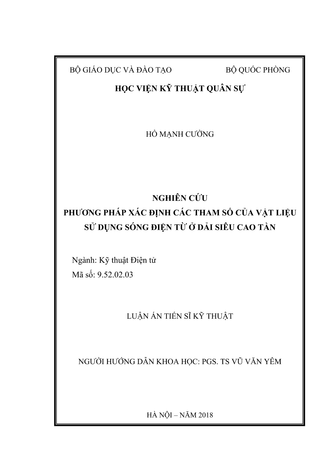 Luận án Nghiên cứu phương pháp xác định các tham số của vật liệu sử dụng sóng điện từ ở dải siêu cao tần trang 2