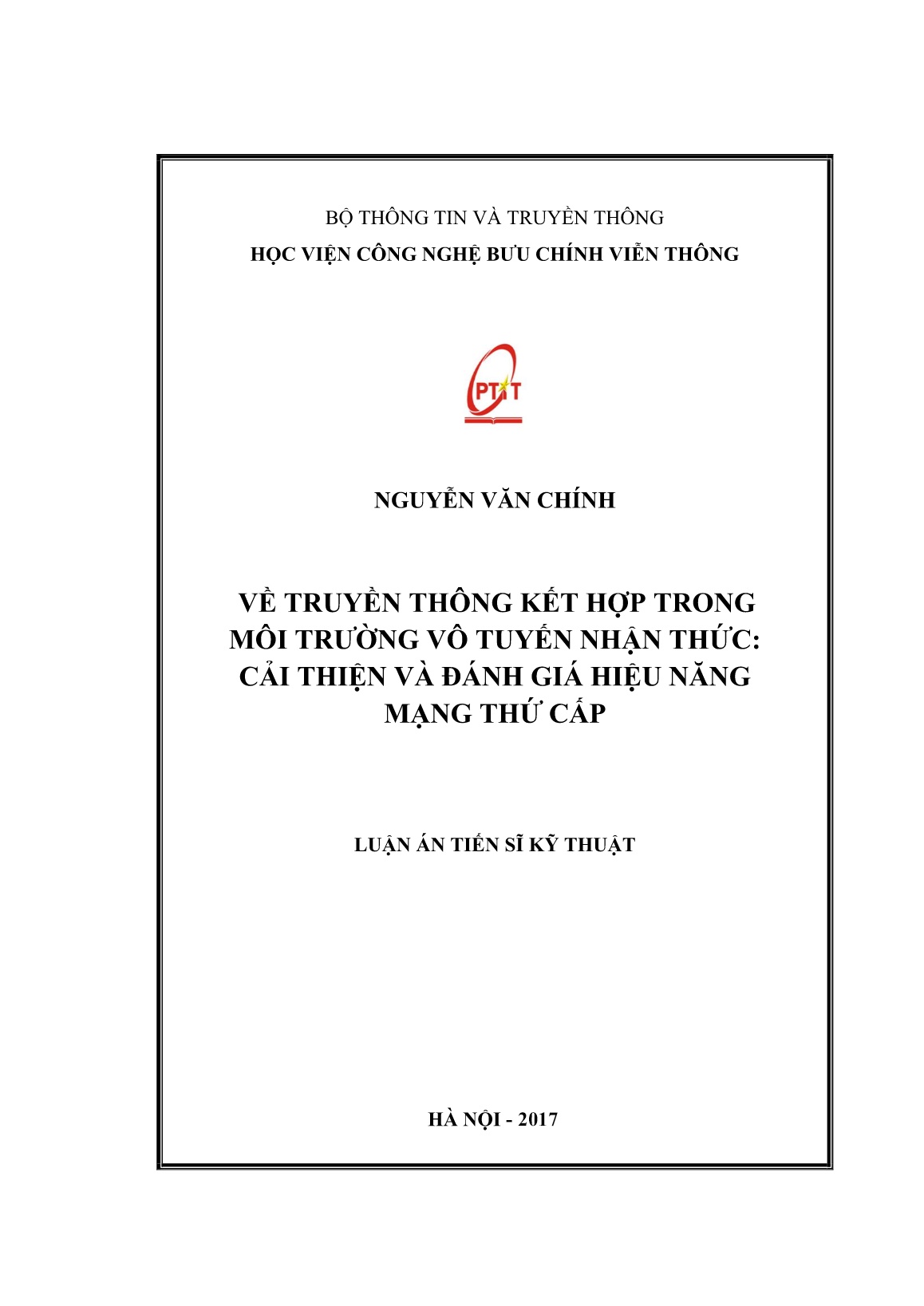 Luận án Về truyền thông kết hợp trong môi trường vô tuyến nhận thức: Cải thiện và đánh giá hiệu năng mạng thứ cấp trang 1