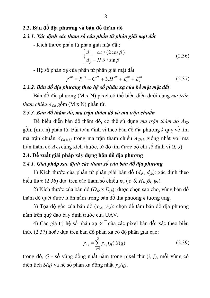Tóm tắt Luận án Về một phương pháp giải bài toán tự động định vị cho máy bay không người lái theo bản đồ địa phương trang 10