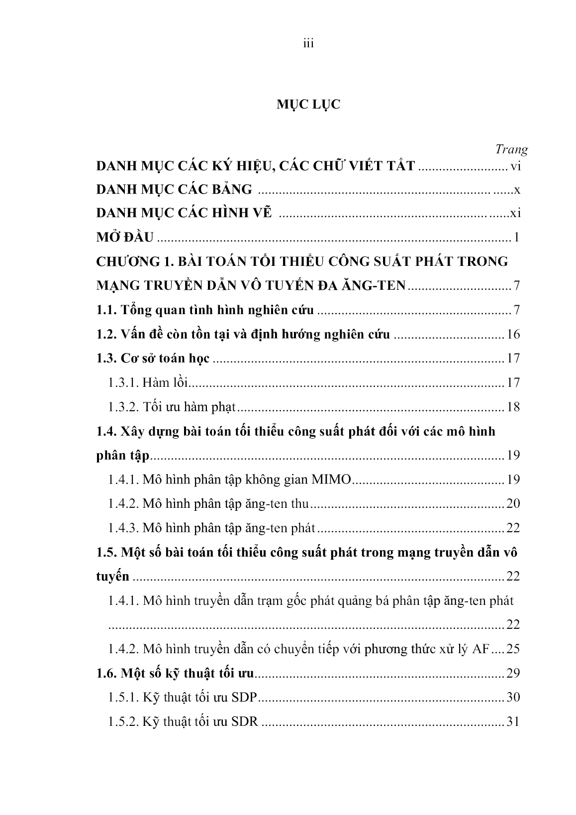 Luận án Nghiên cứu nâng cao tốc độ tính toán cho bài toán tối thiểu công suất phát trong mạng truyền dẫn vô tuyến đa ăng-ten trang 5