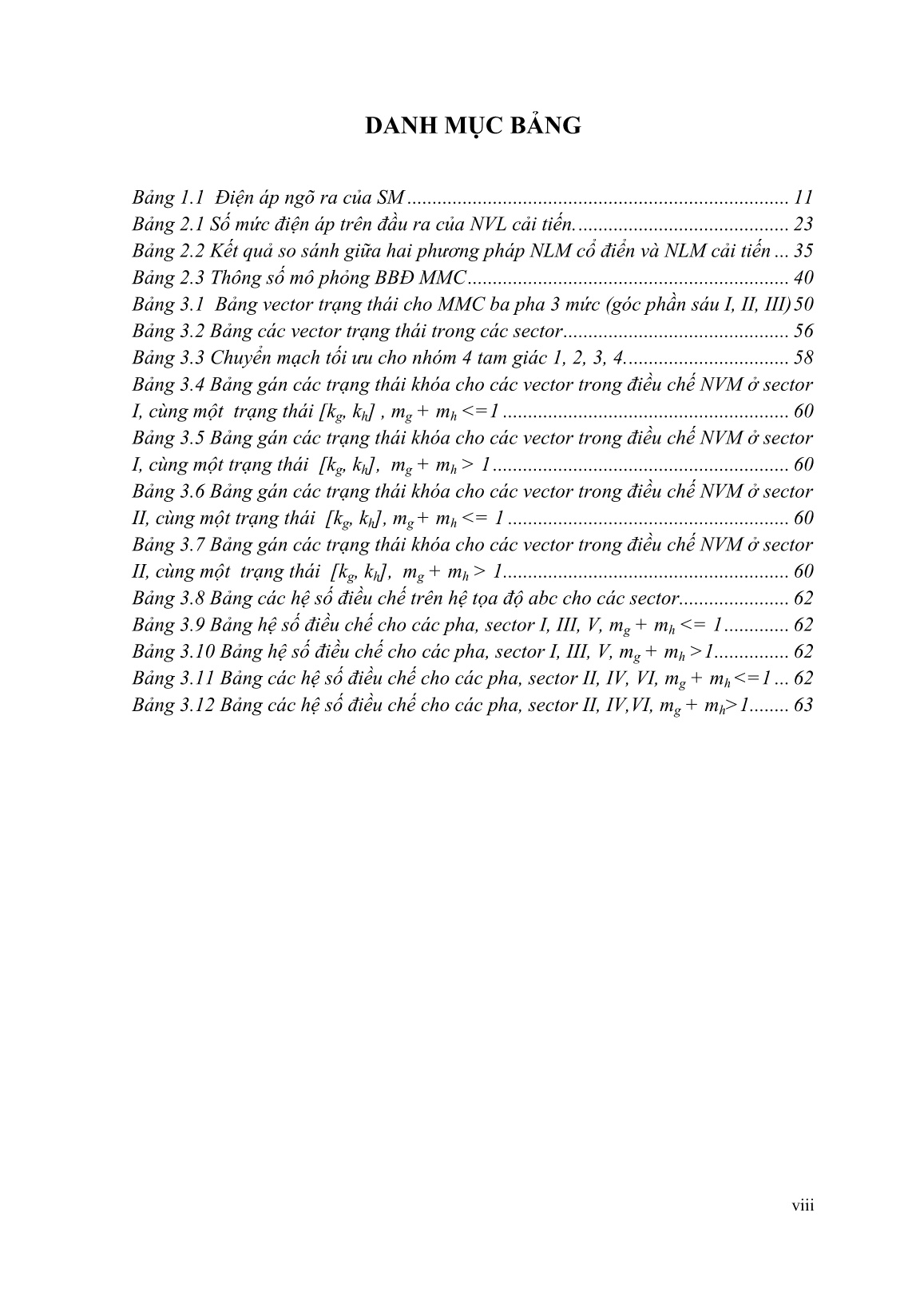 Luận án Nghiên cứu các phương pháp điều chế và điều khiển bộ biến đổi bán dẫn công suất đa mức kiểu module hóa trang 8