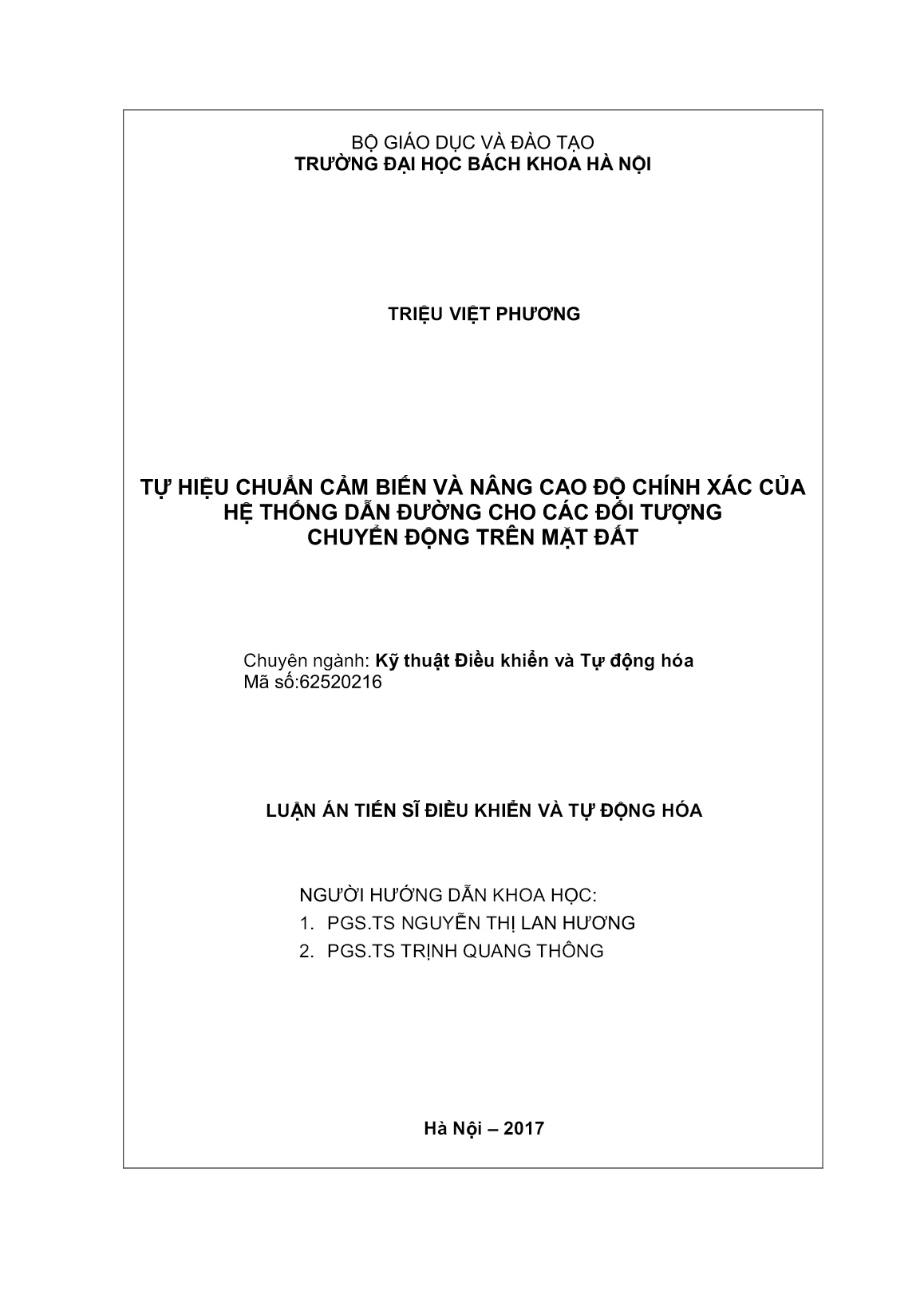 Luận án Tự hiệu chuẩn cảm biến và nâng cao độ chính xác của hệ thống dẫn đường cho các đối tượng chuyển động trên mặt đất trang 2