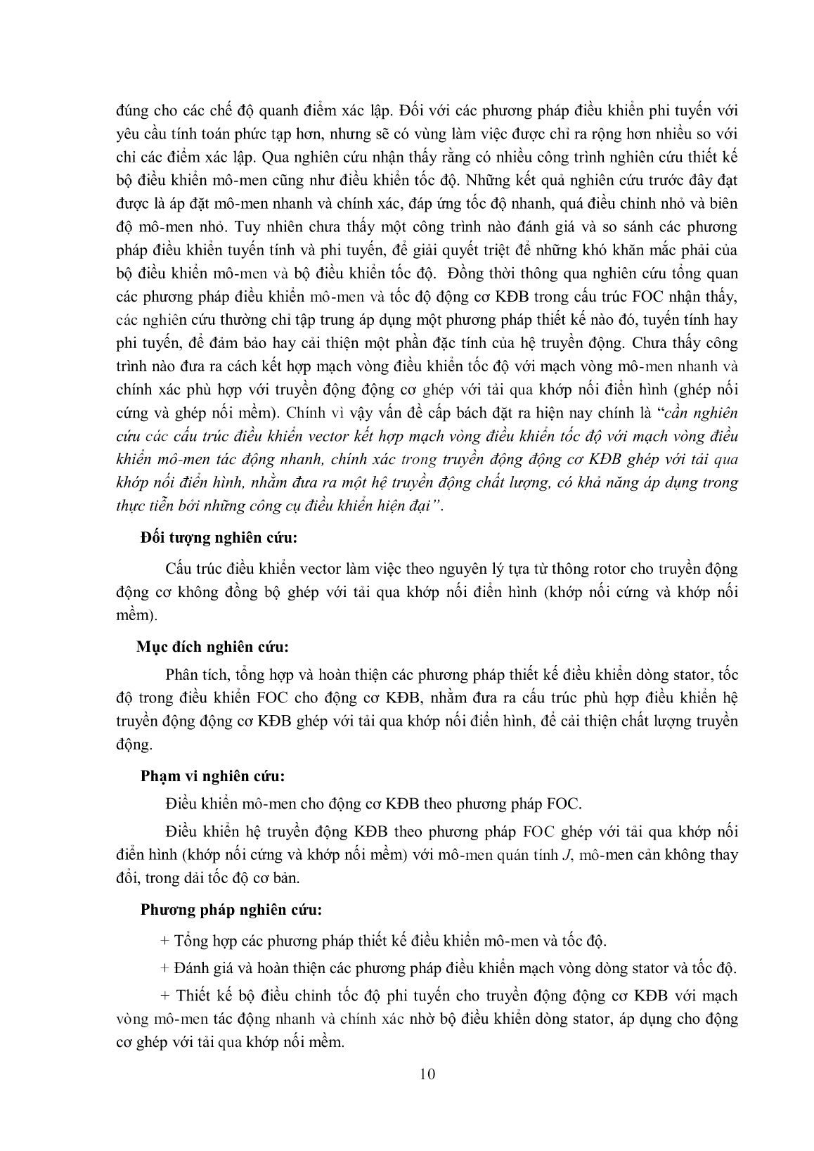 Luận án Nghiên cứu tổng hợp cấu trúc điều khiển véc tơ truyền động động cơ không đồng bộ với tải có khớp nối mềm trang 10