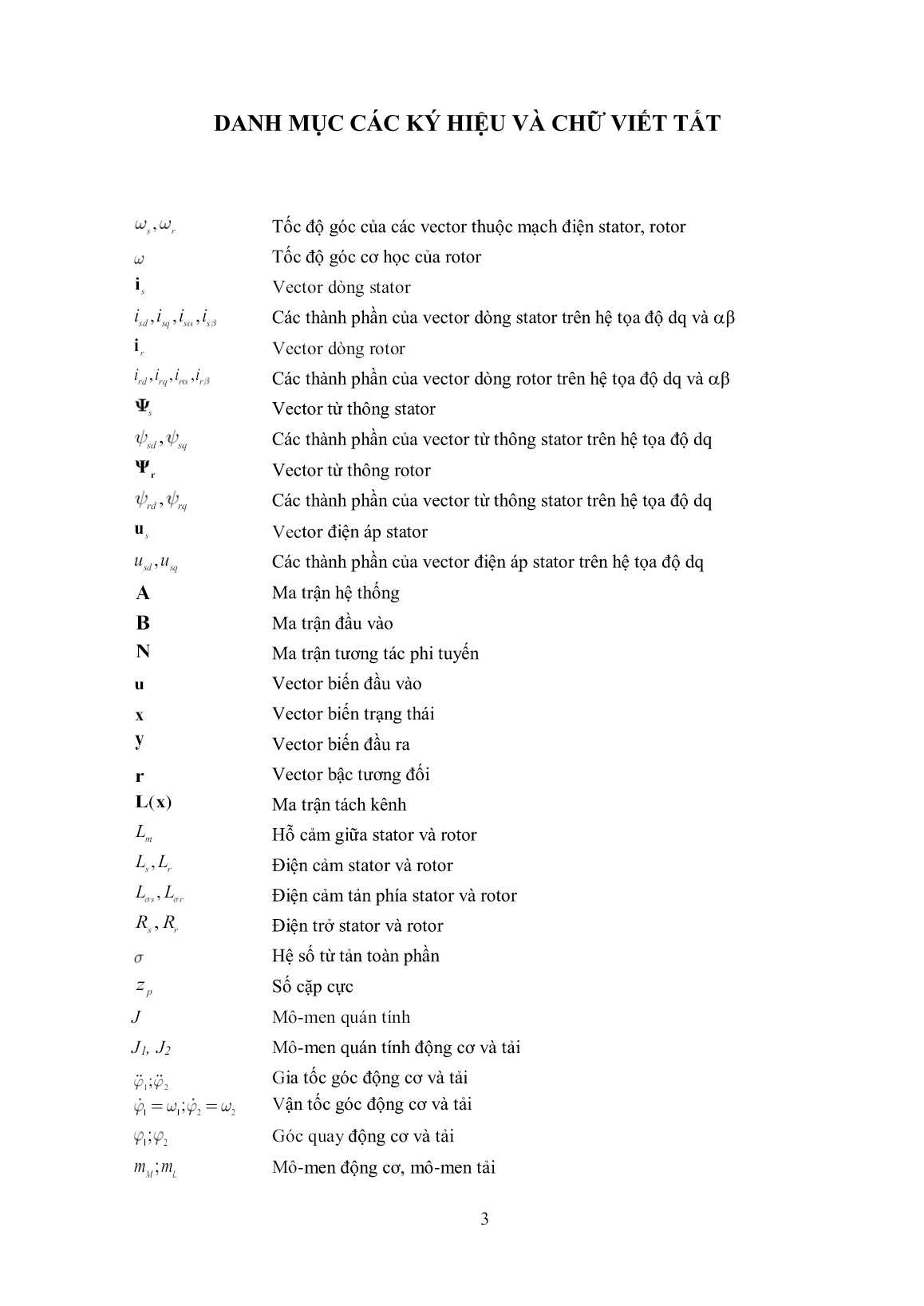 Luận án Nghiên cứu tổng hợp cấu trúc điều khiển véc tơ truyền động động cơ không đồng bộ với tải có khớp nối mềm trang 3