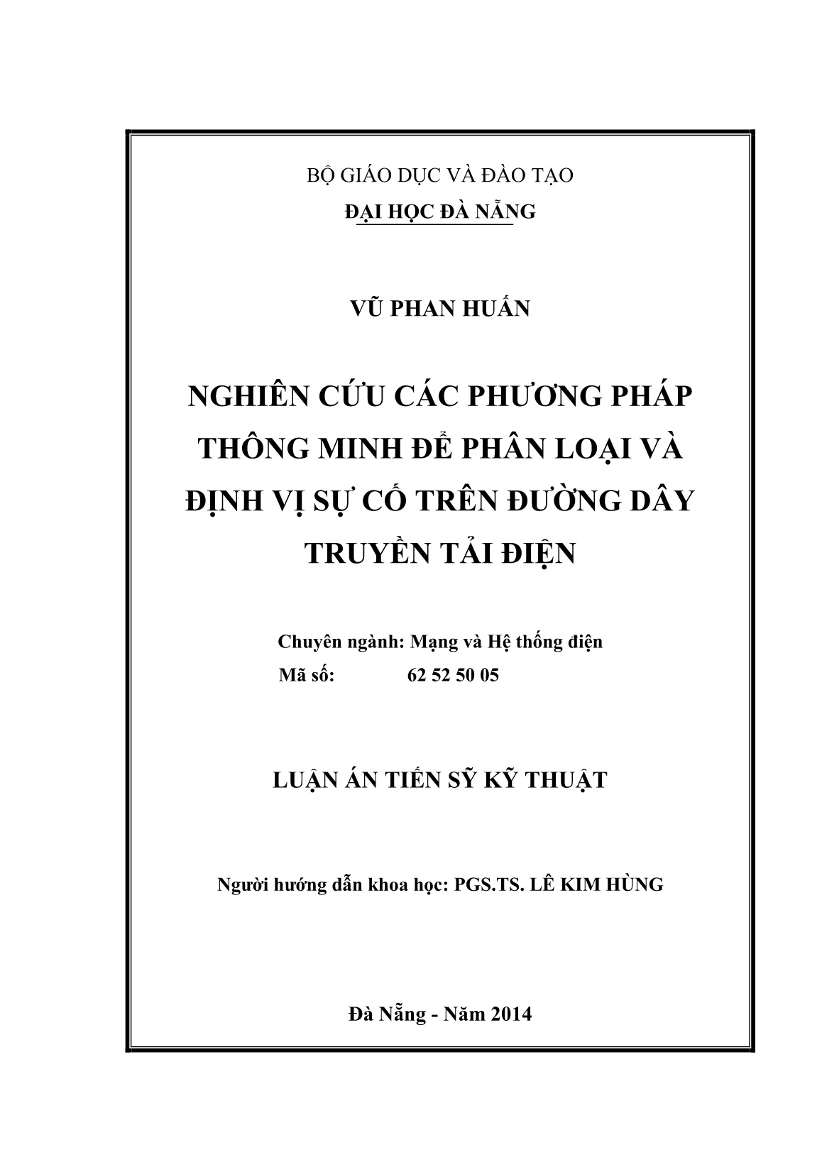 Luận án Nghiên cứu các phương pháp thông minh để phân loại và định vị sự cố trên đường dây truyền tải điện trang 2