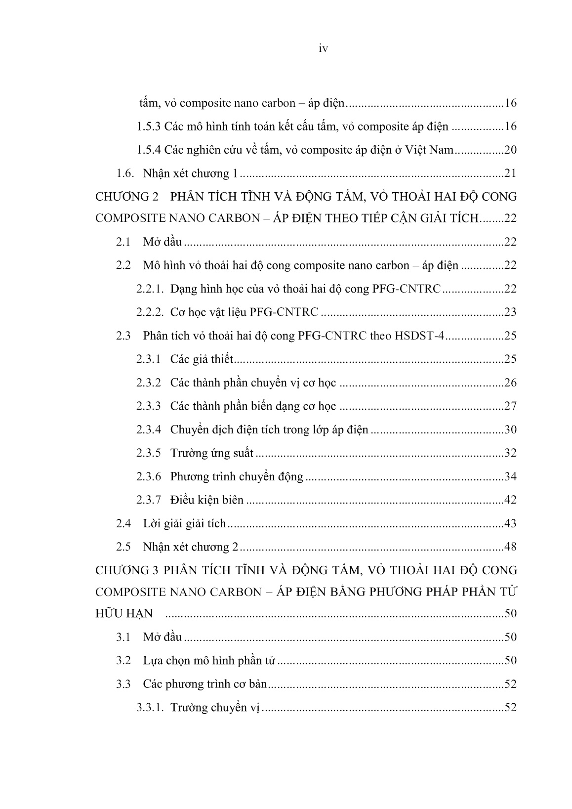 Luận án Phân tích tĩnh và động tấm, vỏ thoải hai độ cong Composite nano carbon - áp điện trang 6