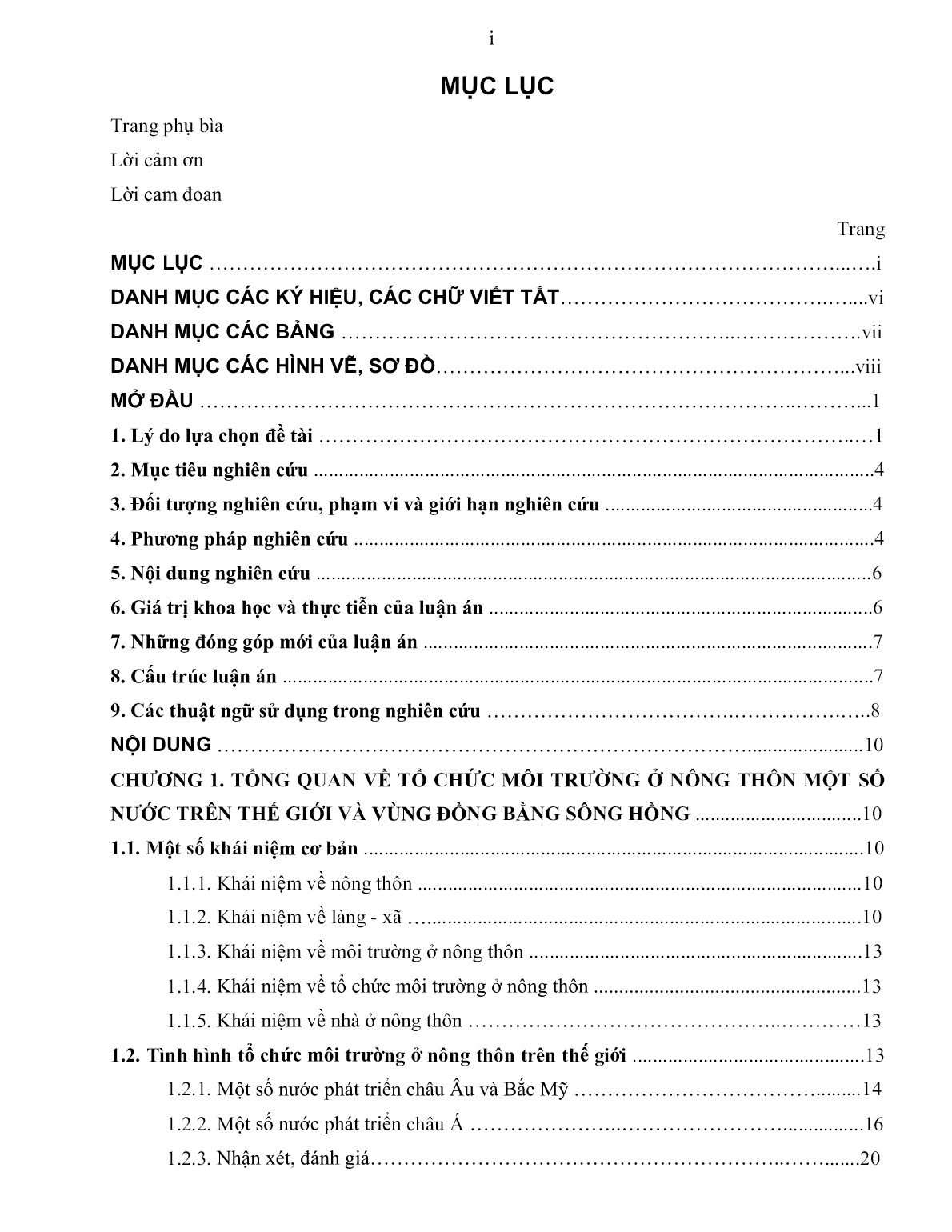 Luận án Tổ chức môi trường ở nông thôn vùng đồng bằng sông Hồng theo hướng hiện đại và phát huy giá trị truyền thống trang 4