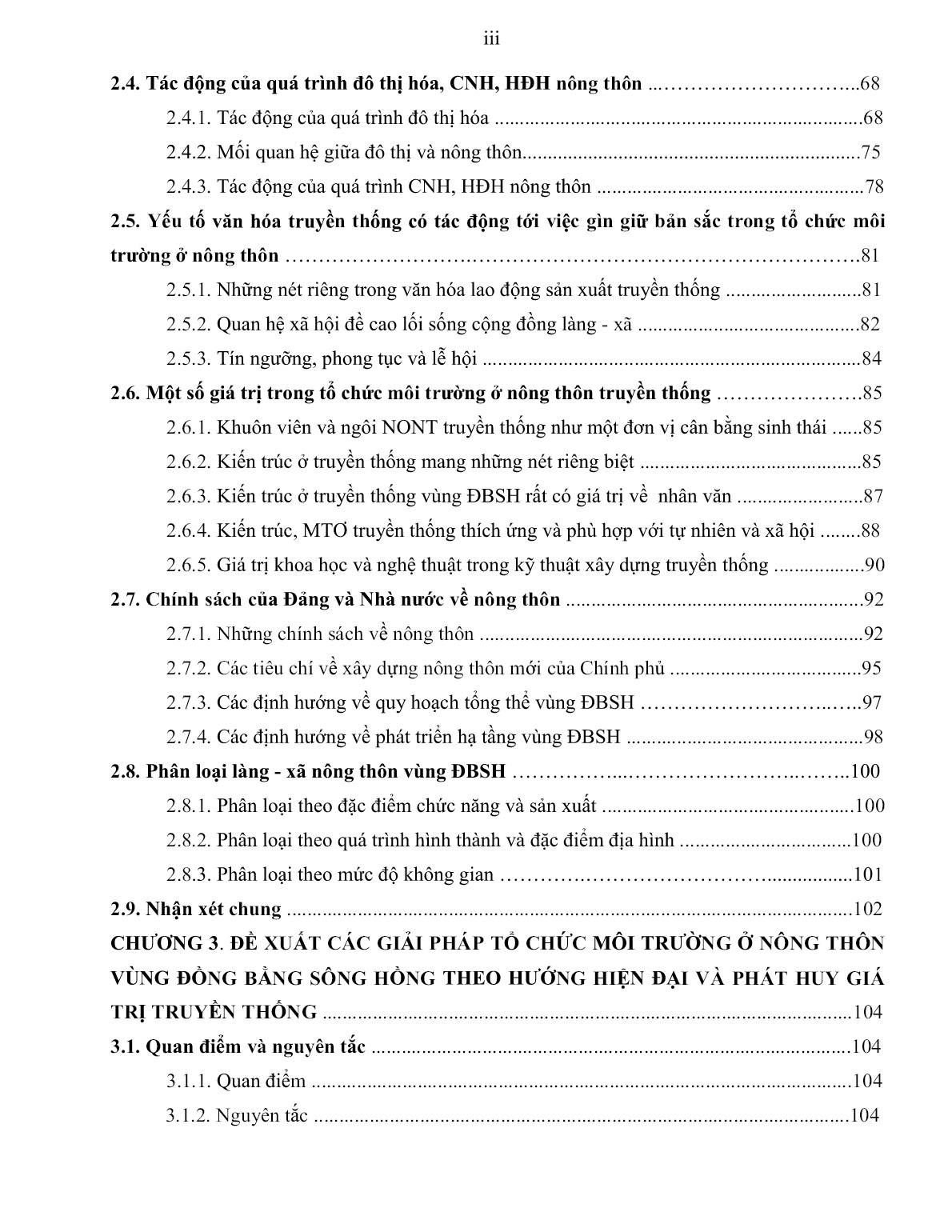 Luận án Tổ chức môi trường ở nông thôn vùng đồng bằng sông Hồng theo hướng hiện đại và phát huy giá trị truyền thống trang 6