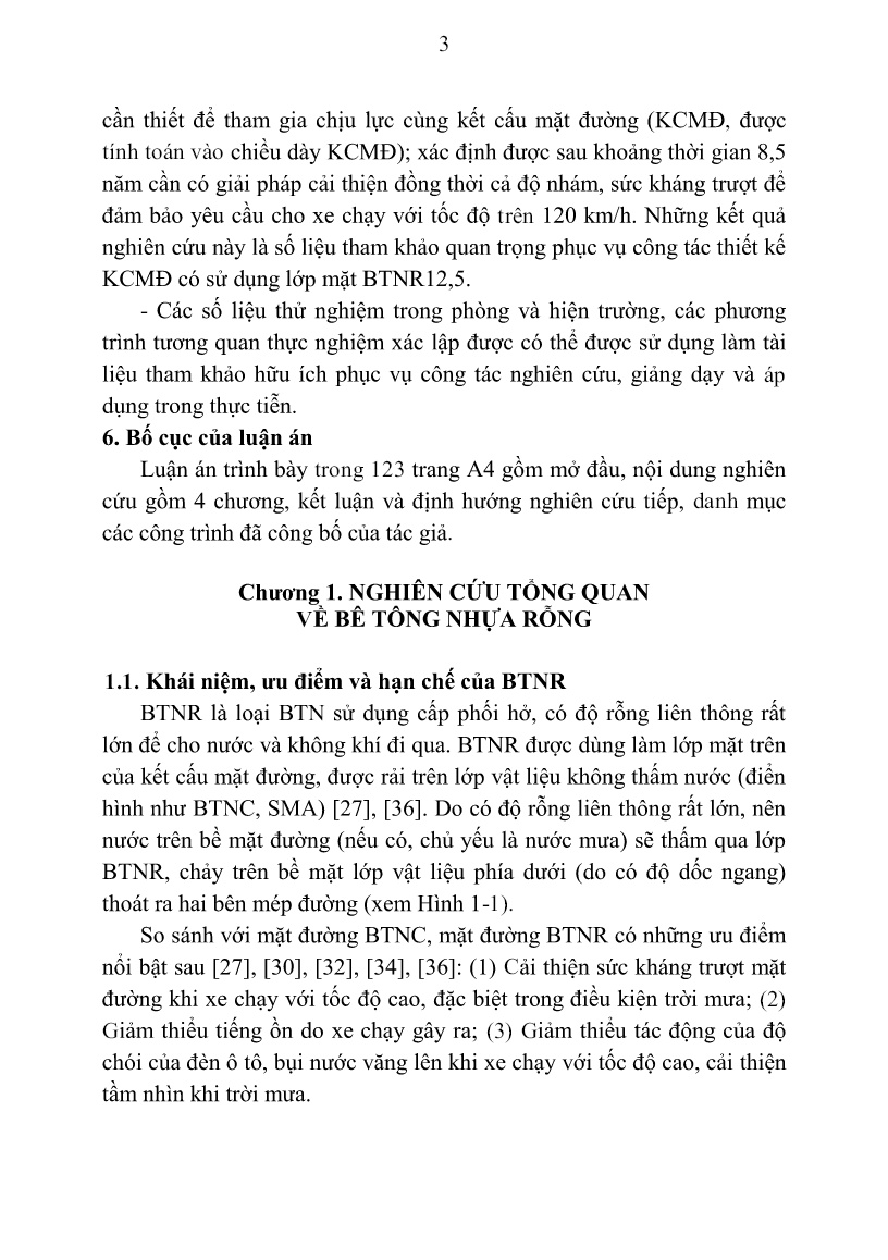 Tóm tắt Luận án Nghiên cứu các đặc tính chủ yếu của bê tông nhựa rỗng (porous ASPhalt) dùng làm lớp mặt cho đường ô tô cấp cao ở Việt Nam trang 5