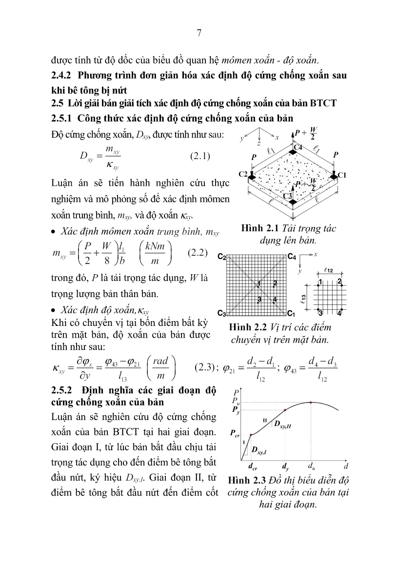 Tóm tắt Luận án Nghiên cứu ứng xử của bản bê tông cốt thép chịu xoắn trang 9