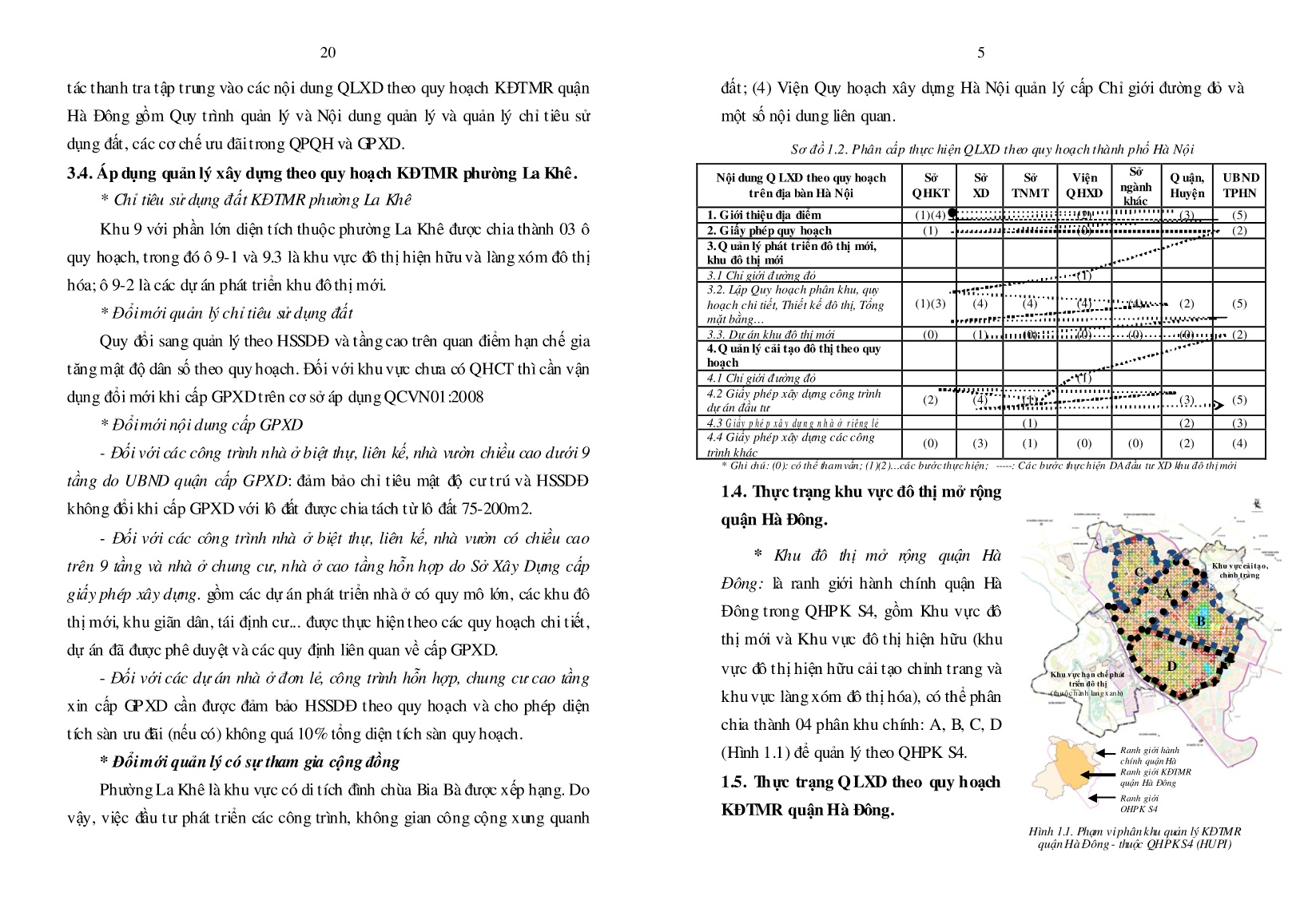 Tóm tắt Luận án Quản lý xây dựng theo quy hoạch khu đô thị mở rộng Quận Hà Đông, Thành phố Hà Nội trang 5