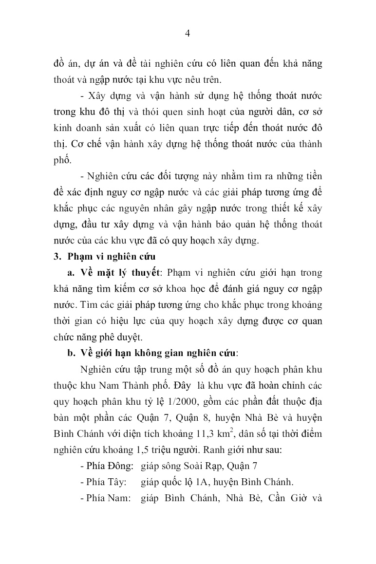 Tóm tắt Luận án Quy hoạch đô thị thích ứng ngập nước tại khu vực Nam Thành phố Hồ Chí Minh trang 7