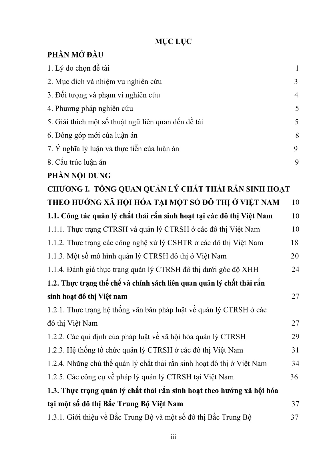 Luận án Mô hình và giải pháp quản lý chất thải rắn sinh hoạt theo hướng xã hội hoá cho một số đô thị Bắc Trung Bộ Việt Nam trang 5