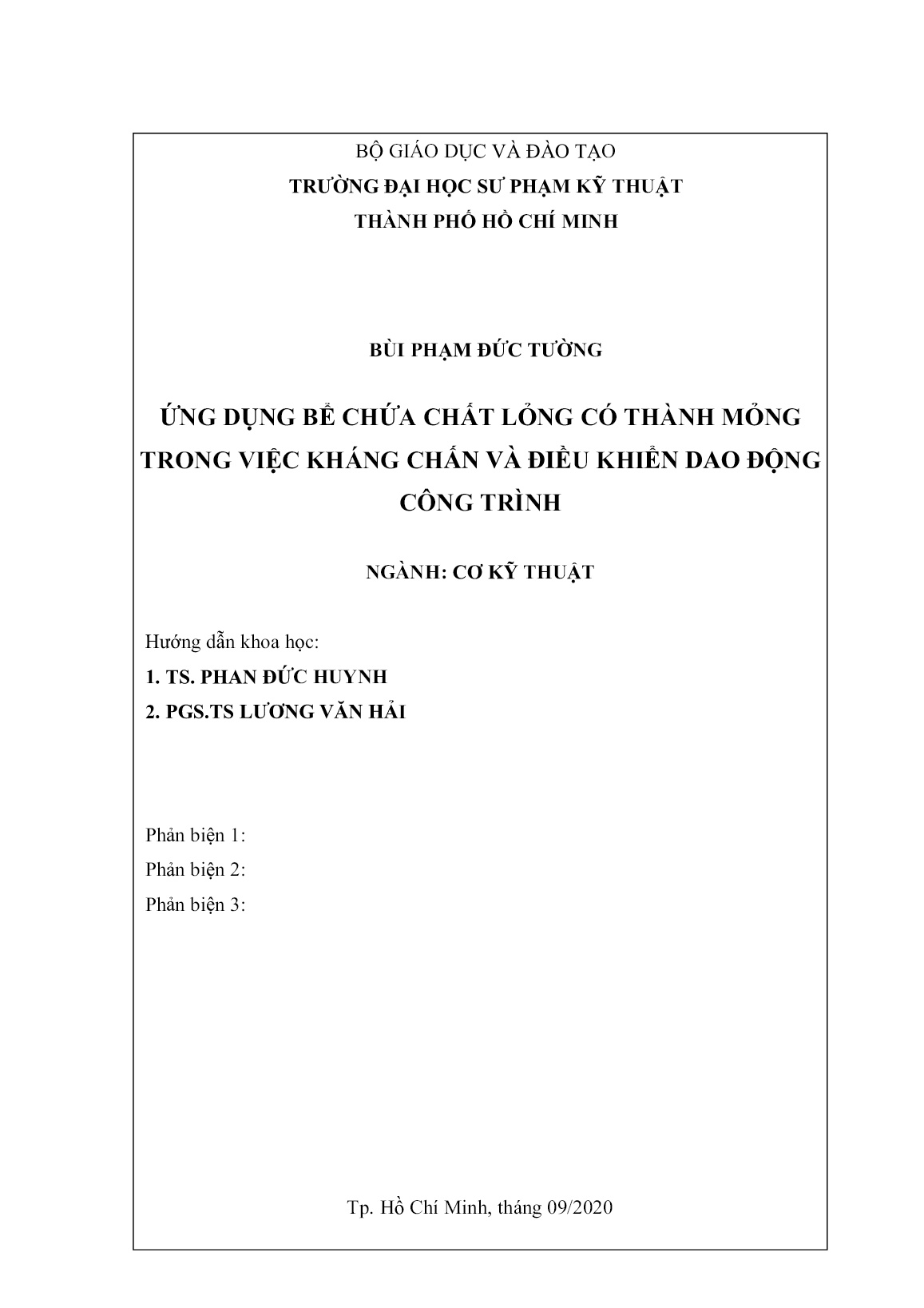 Luận án Ứng dụng bể chứa chất lỏng có thành mỏng trong việc kháng chấn và điều khiển dao động công trình trang 2