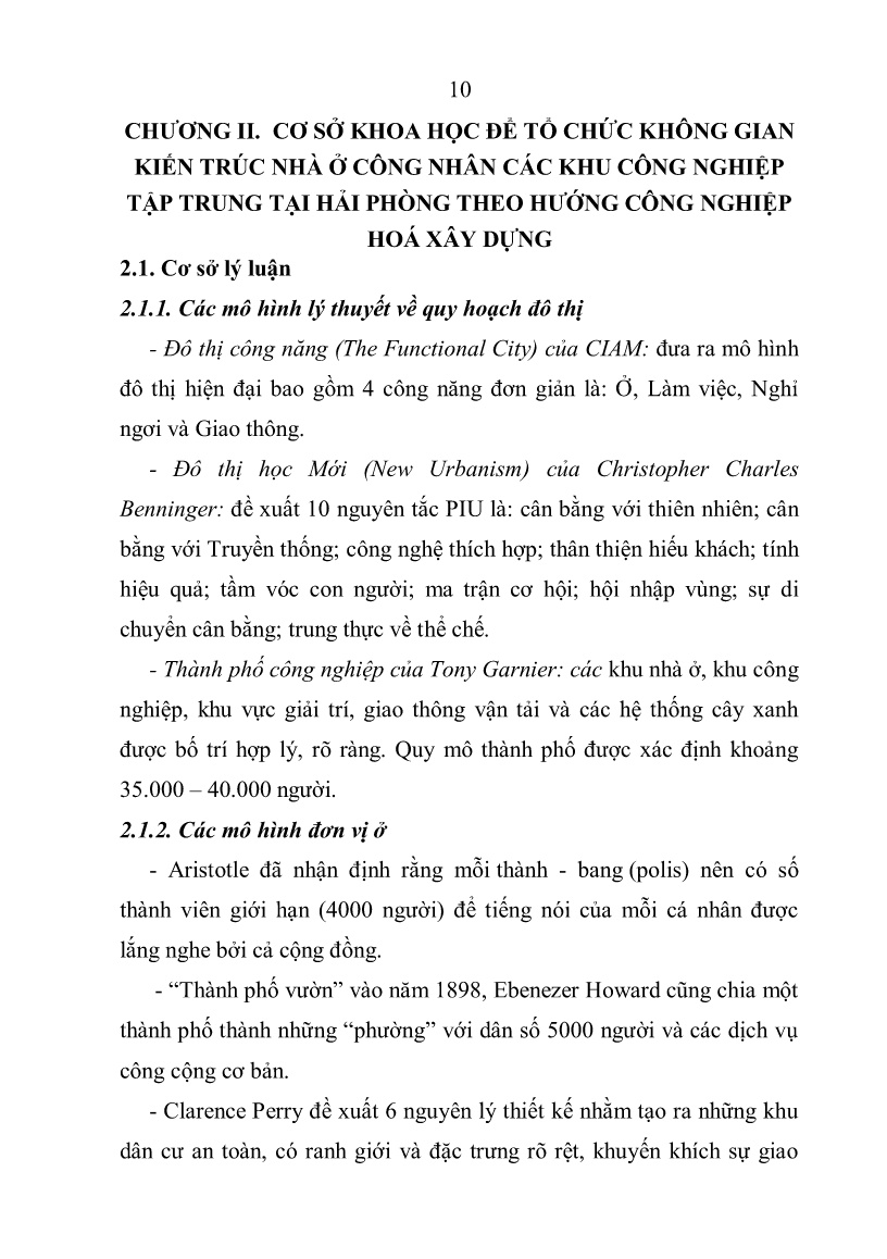 Tóm tắt Luận án Kiến trúc nhà ở công nhân các khu công nghiệp tập trung tại Hải Phòng theo hướng công nghiệp hóa xây dựng trang 10