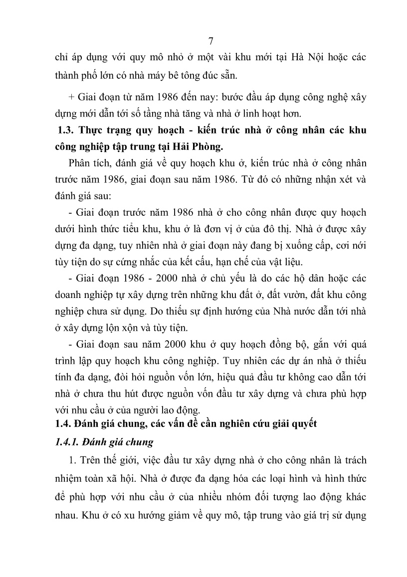 Tóm tắt Luận án Kiến trúc nhà ở công nhân các khu công nghiệp tập trung tại Hải Phòng theo hướng công nghiệp hóa xây dựng trang 7