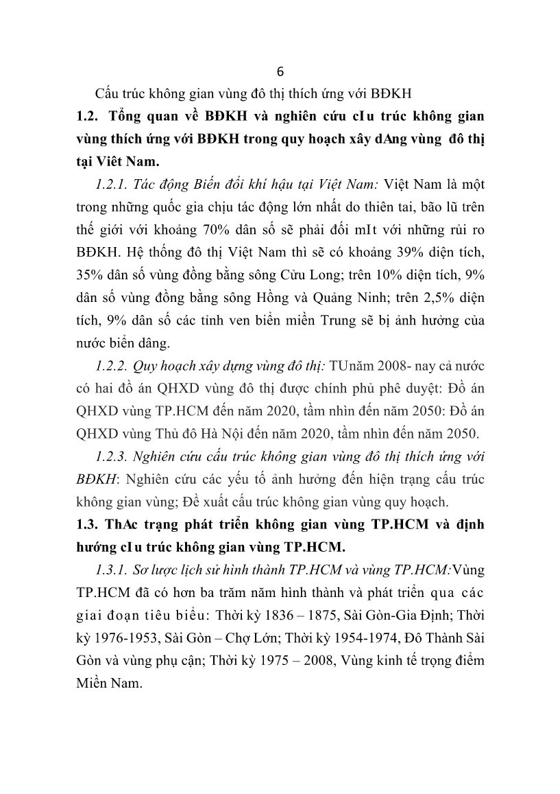 Tóm tắt Luận án Cấu trúc vùng Thành phố Hồ Chí Minh thích ứng với biến đổi khí hậu trang 8