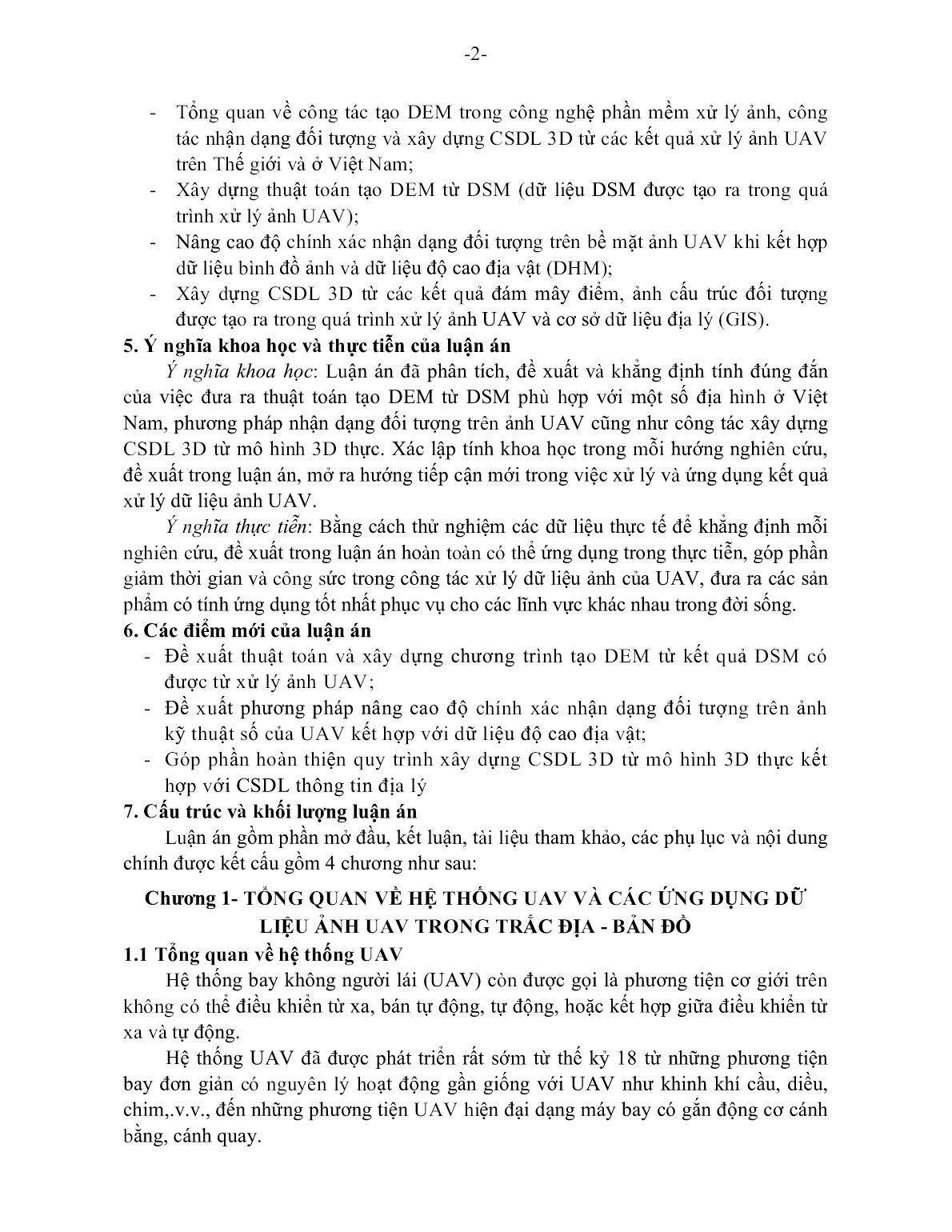 Tóm tắt Luận án Nghiên cứu phương pháp nhận dạng tự động một số đối tượng và xây dựng cơ sở dữ liệu 3D bằng dữ liệu ảnh thu nhận từ thiết bị bay không người lái trang 4