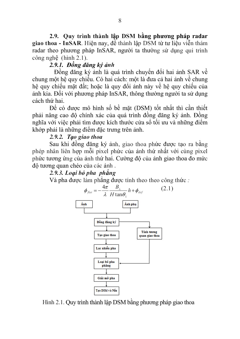Tóm tắt Luận án Nghiên cứu giải pháp nâng cao độ chính xác của mô hình số bề mặt được thành lập từ ảnh radar trang 10
