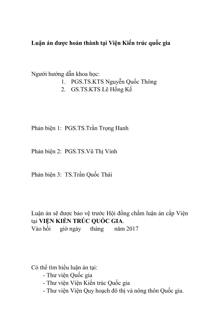 Tóm tắt Luận án Cấu trúc không gian đô thị thích ứng trong quá trình chuyển hóa không gian đô thị Việt Nam trang 2