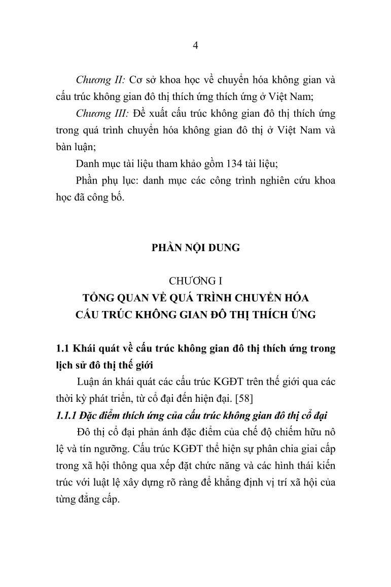 Tóm tắt Luận án Cấu trúc không gian đô thị thích ứng trong quá trình chuyển hóa không gian đô thị Việt Nam trang 6