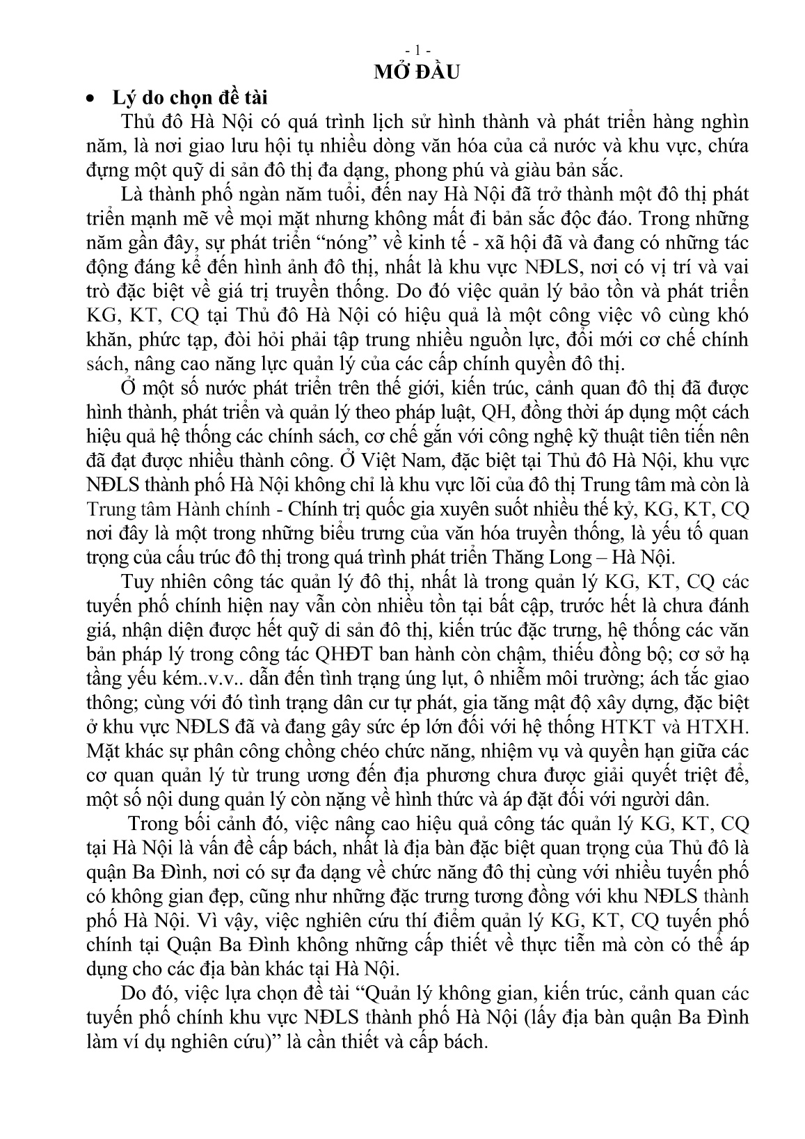 Tóm tắt Luận án Quản lý không gian, kiến trúc, cảnh quan các tuyến phố chính khu vực nội đô lịch sử Thành phố Hà Nội trang 3