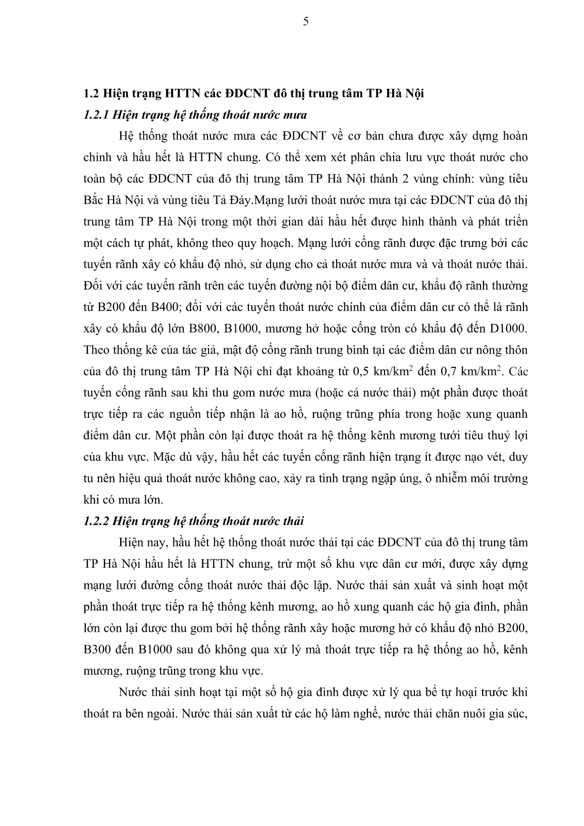 Tóm tắt Luận án Quản lý xây dựng theo quy hoạch hệ thống thoát nước cho các điểm dân cư nông thôn của đô thị trung tâm Thành phố Hà Nội trang 8