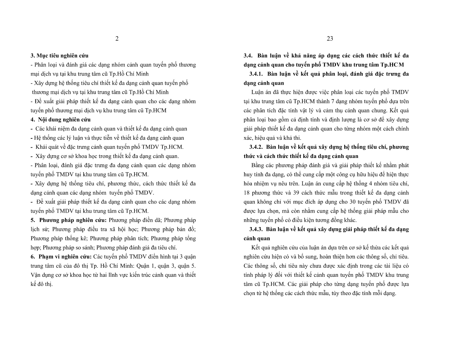 Tóm tắt Luận án Nghiên cứu thiết kế đa dạng cảnh quan của các nhóm tuyến phố TMDV điển hình khu trung tâm cũ TP. HCM trang 2