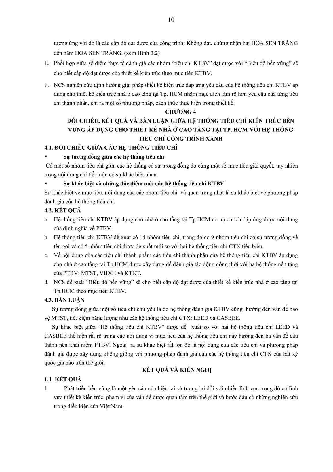 Tóm tắt Luận án Nghiên cứu hệ thống tiêu chí KTBV áp dụng cho thiết kế nhà ở cao tầng tại Tp.HCM trang 10