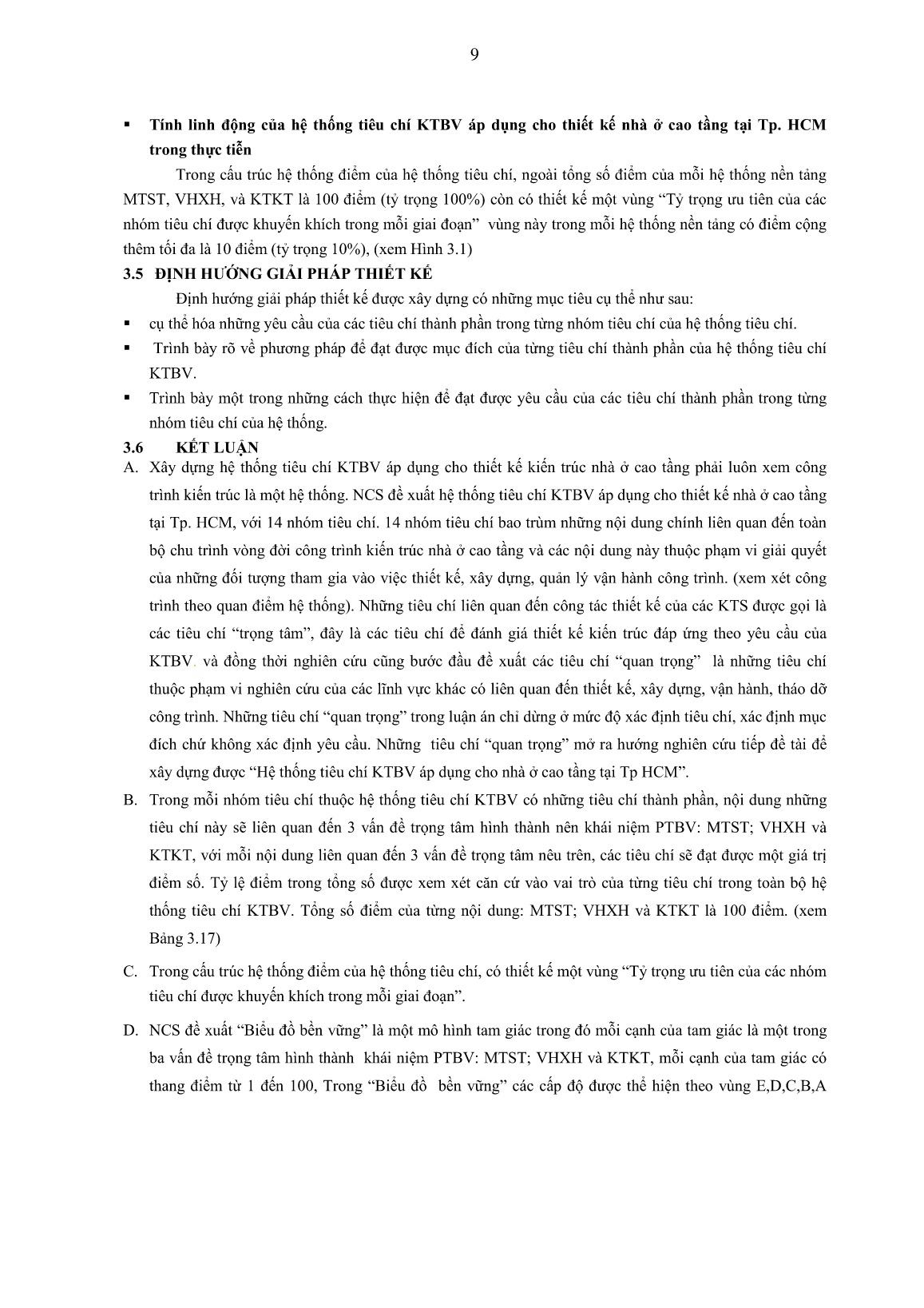 Tóm tắt Luận án Nghiên cứu hệ thống tiêu chí KTBV áp dụng cho thiết kế nhà ở cao tầng tại Tp.HCM trang 9