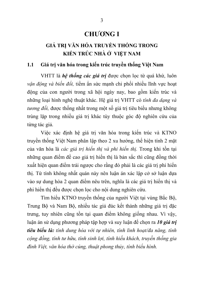 Tóm tắt Luận án Đặc trưng khai thác văn hóa truyền thống trong kiến trúc nhà ở tại các đô thị lớn Việt Nam trang 5