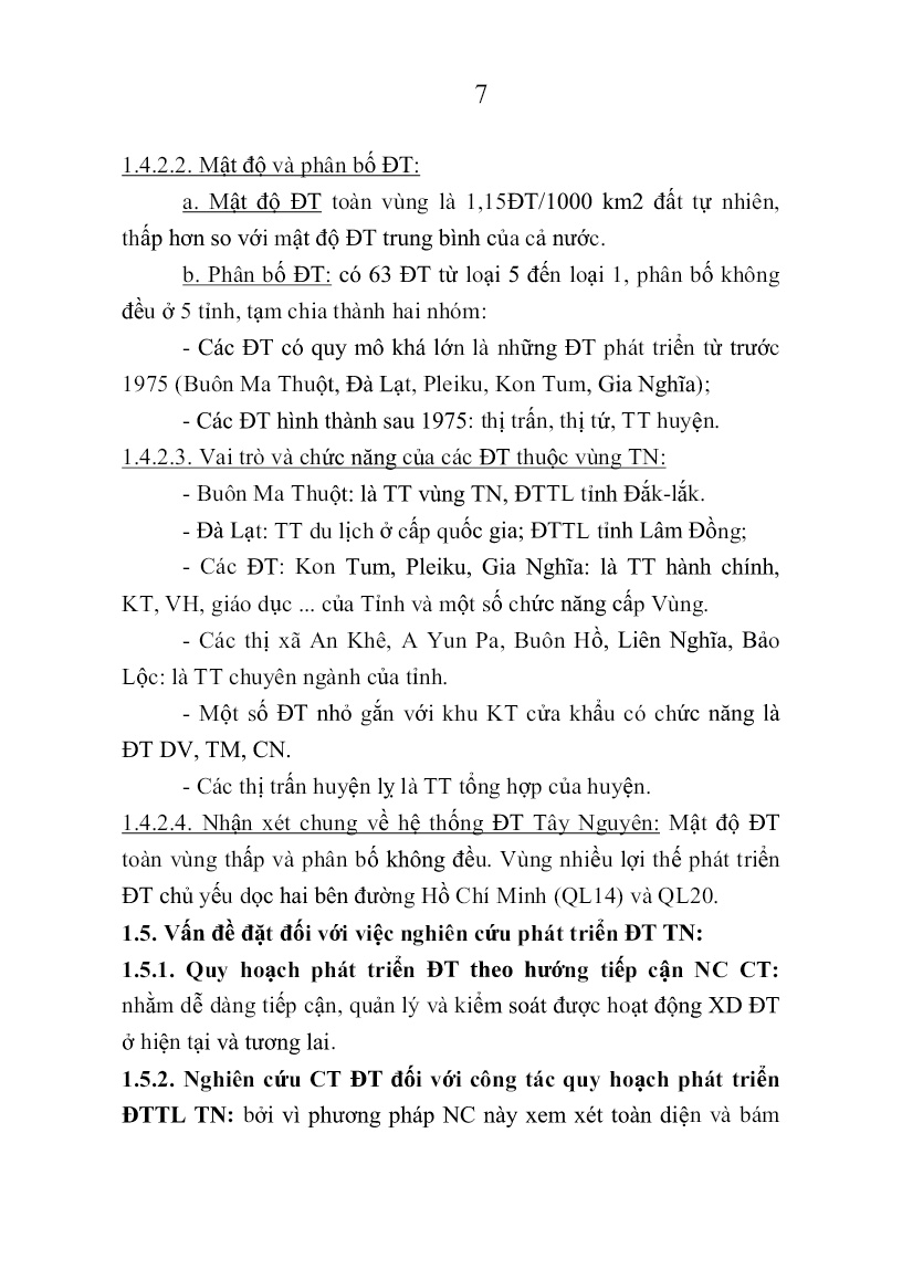 Tóm tắt Luận án Cấu trúc đô thị tỉnh lỵ Tây Nguyên trang 10