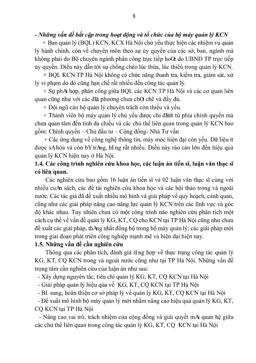 Tóm tắt Luận án Quản lý không gian, kiến trúc, cảnh quan khu công nghiệp tại Thành phố Hà Nội trang 10