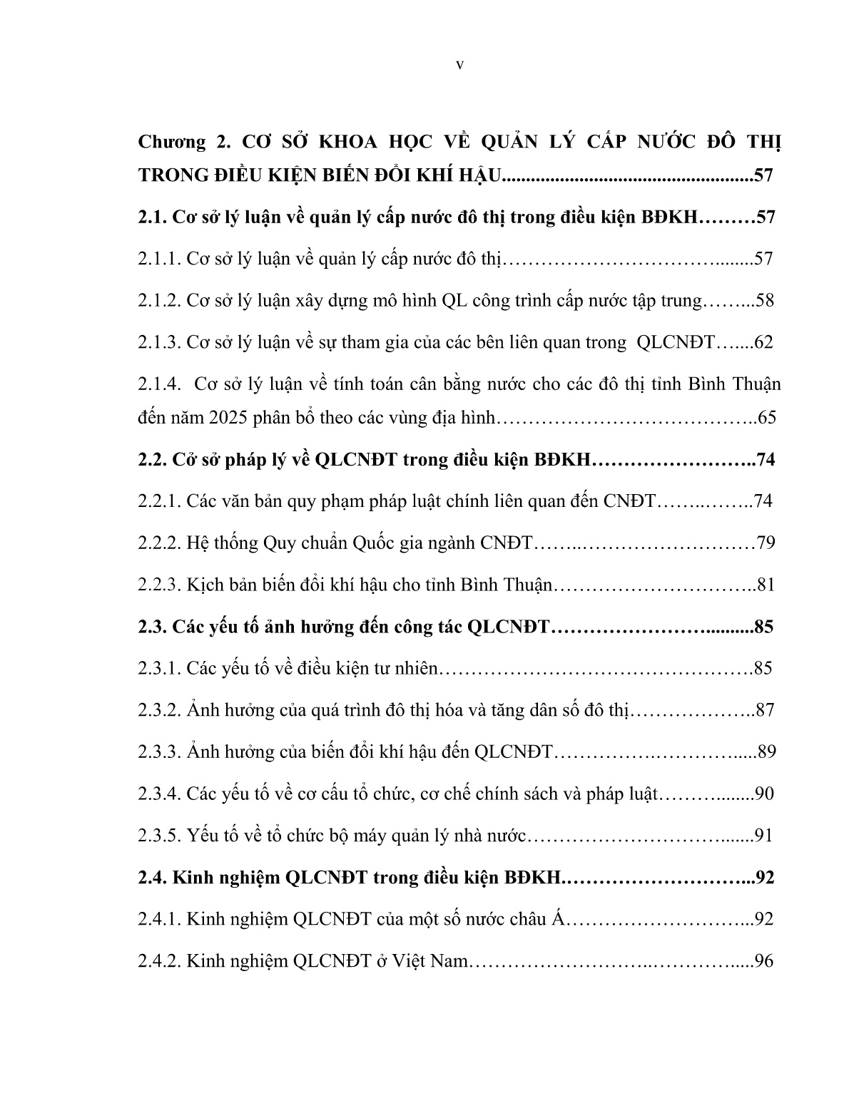 Luận án Quản lý cấp nước các đô thị tỉnh Bình Thuận trong điều kiện biến đổi khí hậu trang 7