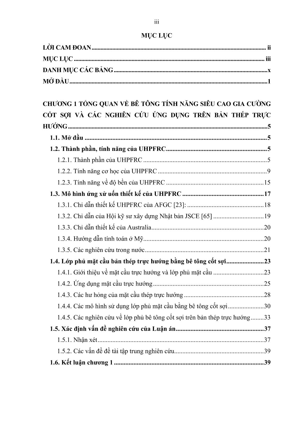 Luận án Nghiên cứu lớp mặt cầu bằng bê tông tính năng siêu cao gia cường cốt sợi thép (UHPFRC) trên bản thép trực hướng trang 5