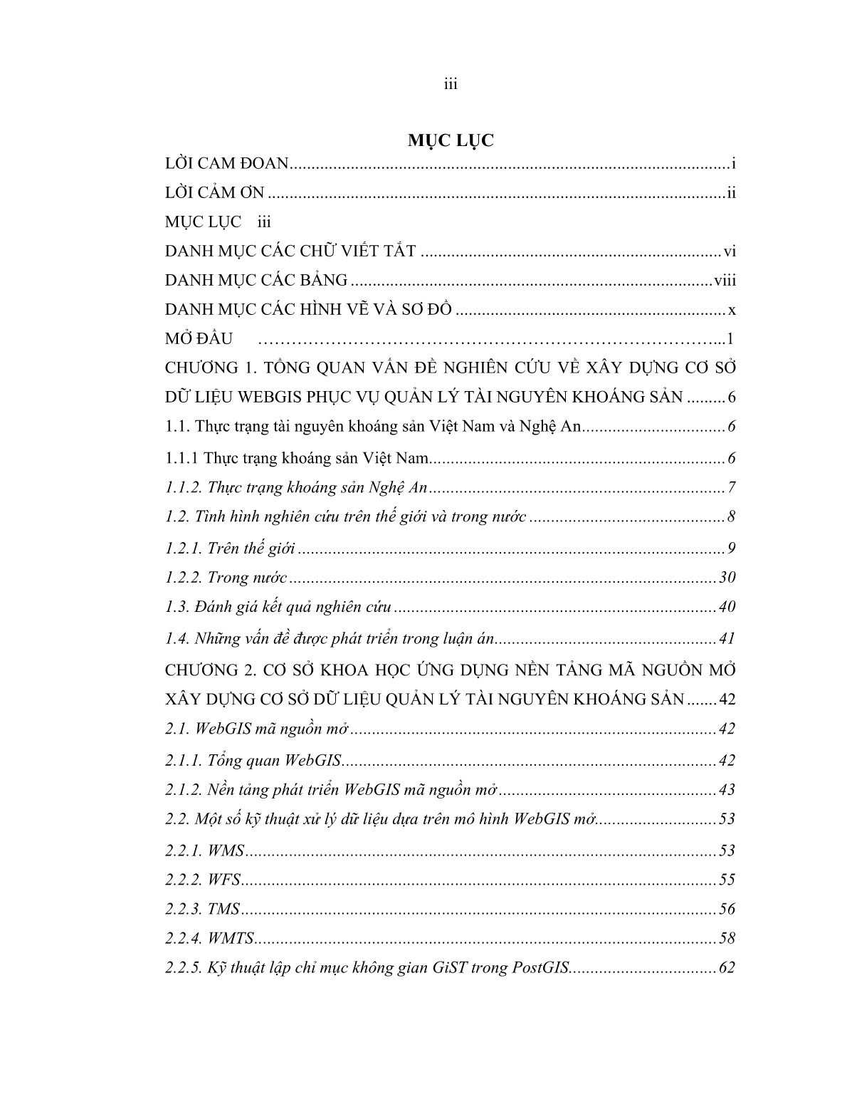 Luận án Nghiên cứu giải pháp kỹ thuật xây dựng cơ sở dữ liệu quản lý tài nguyên khoáng sản bằng công nghệ WEBGIS trang 5