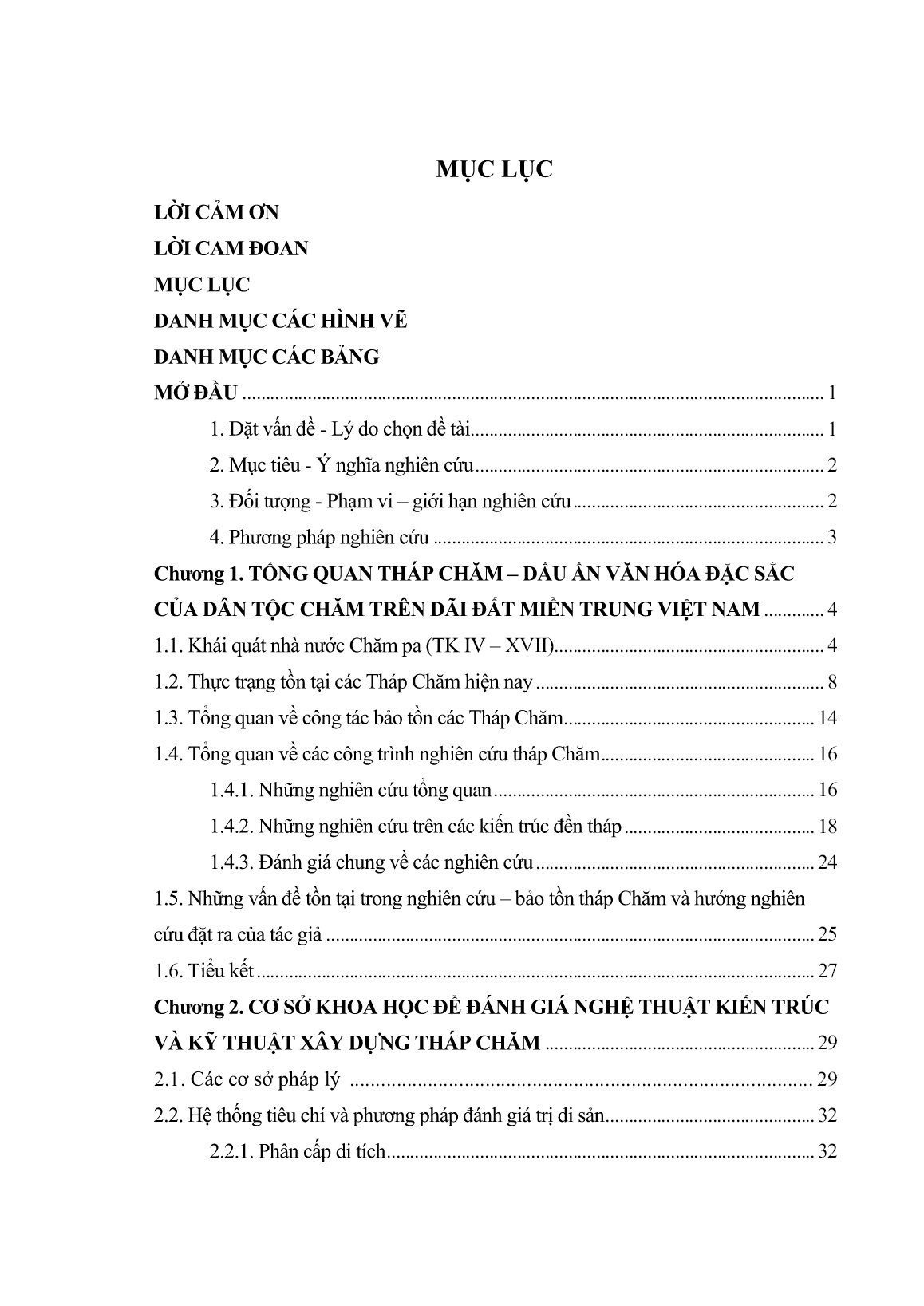 Luận án Đánh giá nghệ thuật kiến trúc và kỹ thuật xây dựng tháp chăm nhằm phục vụ công tác bảo tồn trang 5