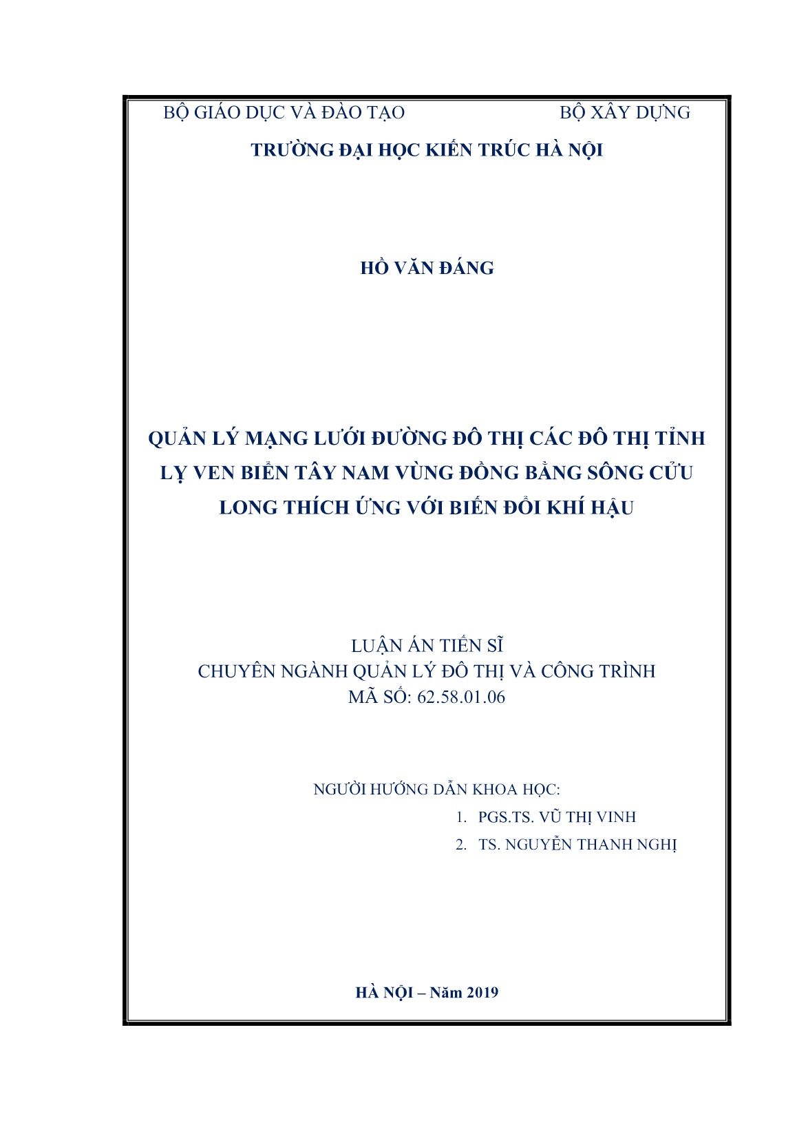 Luận án Quản lý mạng lưới đường đô thị các đô thị tỉnh lỵ ven biển tây nam vùng Đồng bằng sông Cửu Long thích ứng với biến đổi khí hậu trang 2