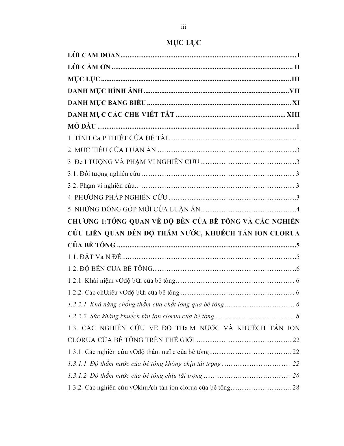 Luận án Đánh giá độ bền thấm nước và khuếch tán ion clorua của bê tông có xét đến yếu tố ứng suất nén, ứng dụng trong kết cấu cầu trang 5