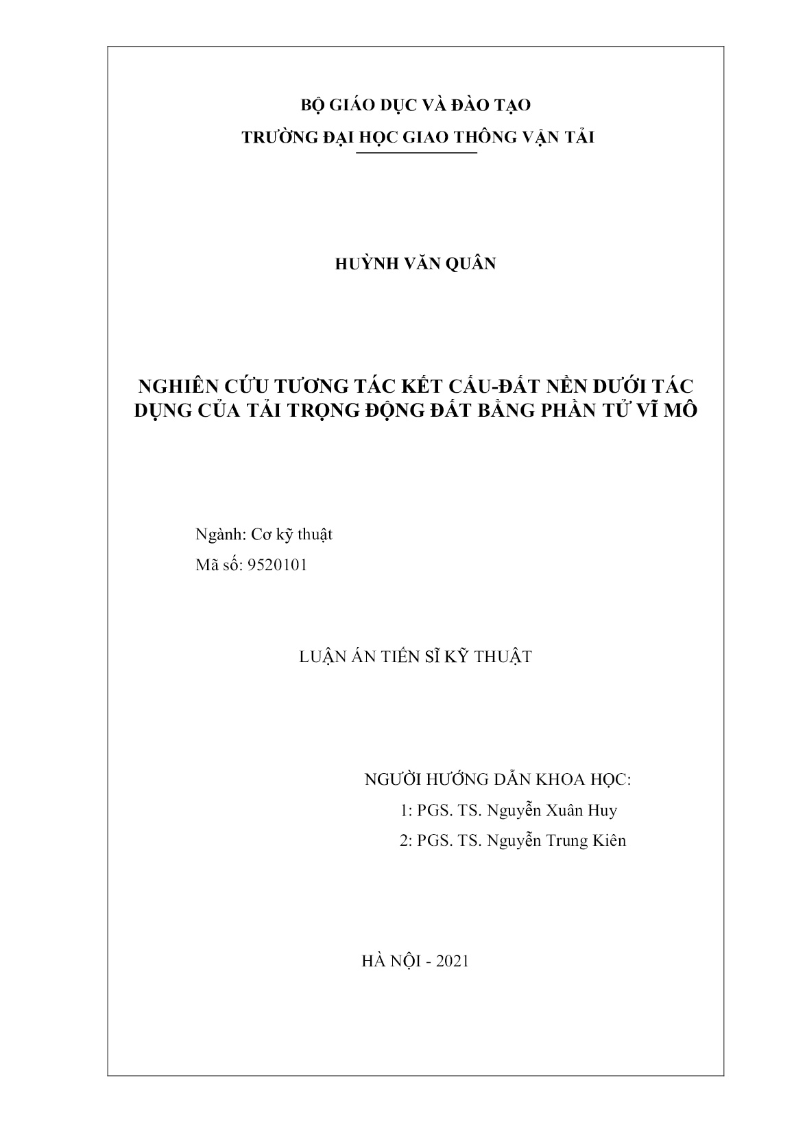 Luận án Nghiên cứu tương tác kết cấu-đất nền dưới tác dụng của tải trọng động đất bằng phần tử vĩ mô trang 2