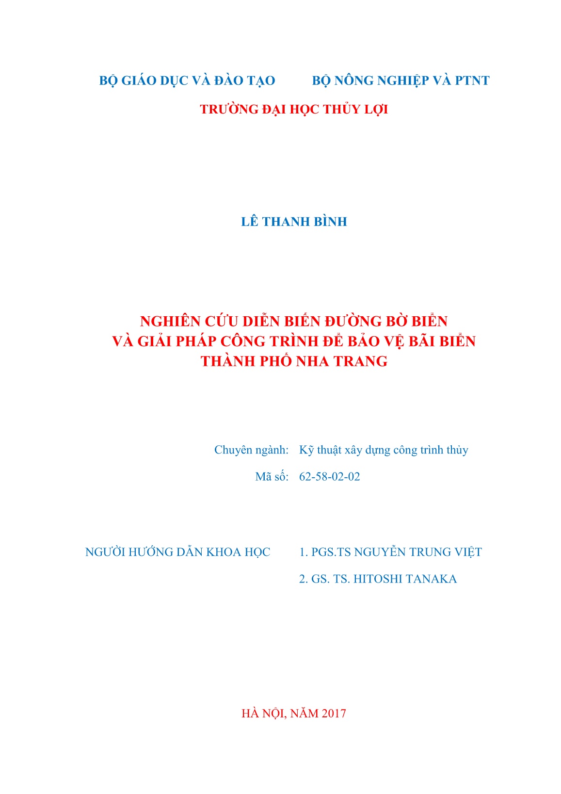 Luận án Nghiên cứu diễn biến đường bờ biển và giải pháp công trình để bảo vệ bãi biển Thành phố Nha Trang trang 2