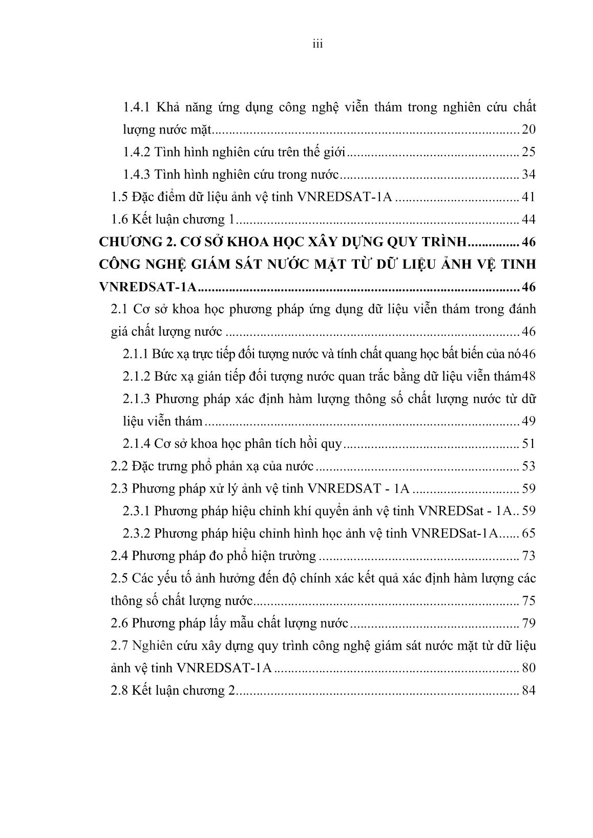 Luận án Nghiên cứu xây dựng quy trình công nghệ giám sát môi trường nước mặt khu vực Hà Nội từ dữ liệu ảnh vệ tinh VNREDSat-1A trang 5