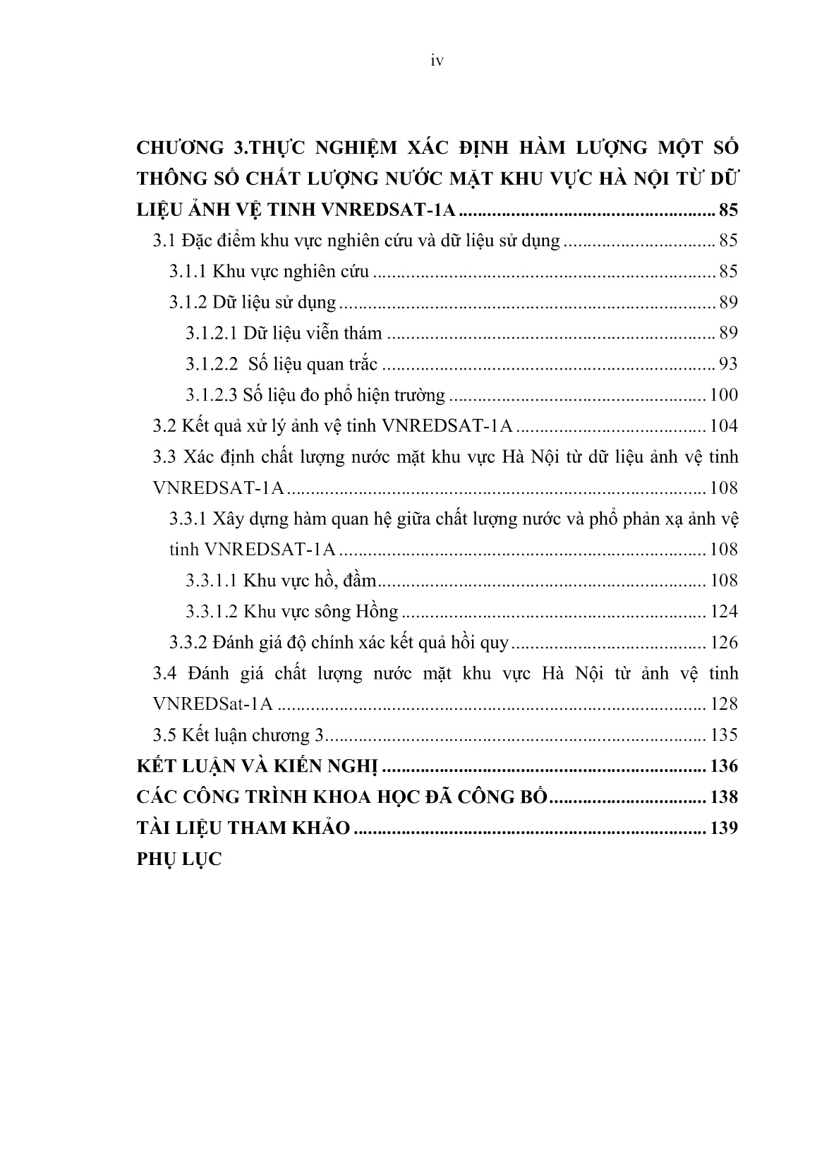 Luận án Nghiên cứu xây dựng quy trình công nghệ giám sát môi trường nước mặt khu vực Hà Nội từ dữ liệu ảnh vệ tinh VNREDSat-1A trang 6