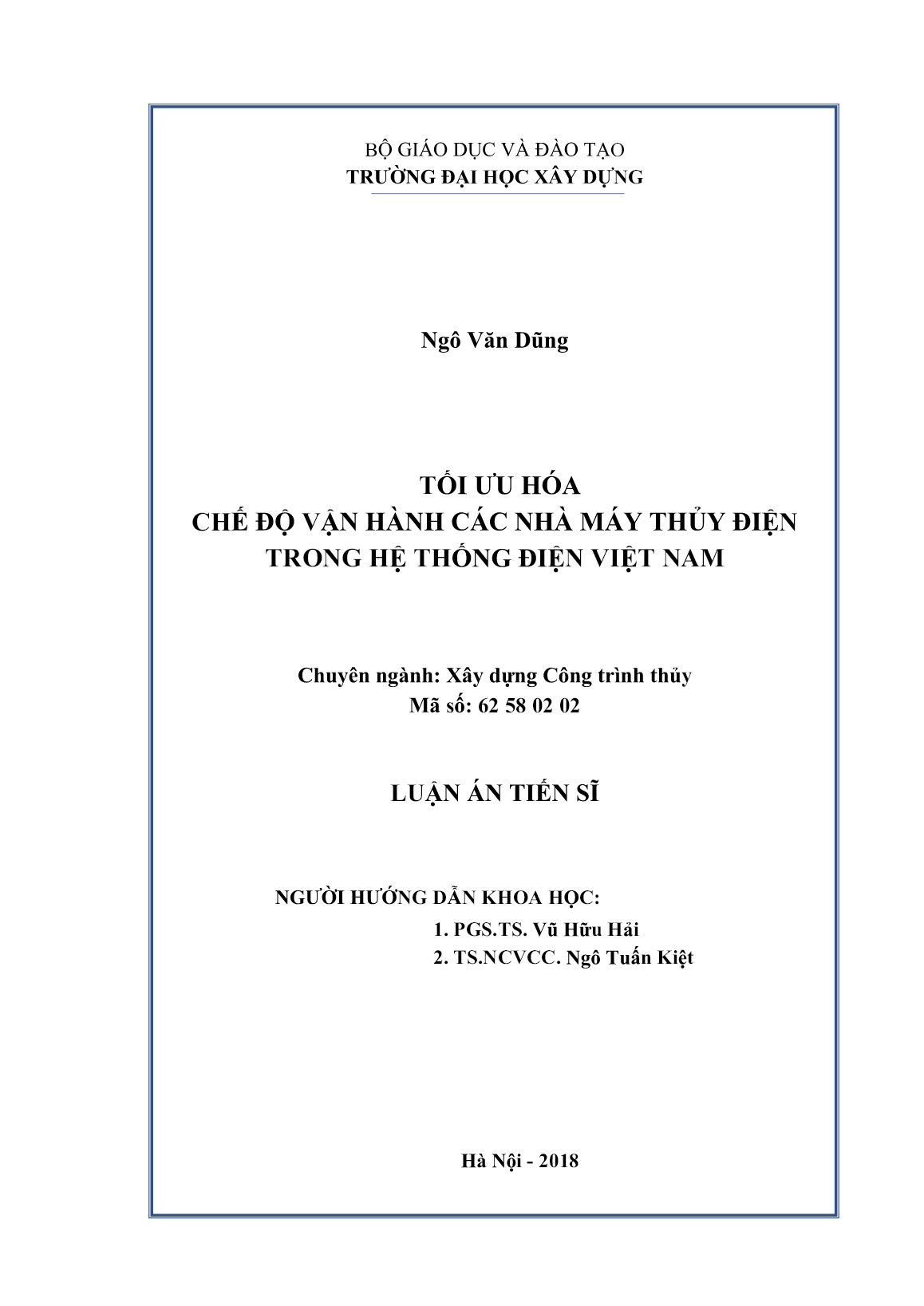 Luận án Tối ưu hóa chế độ vận hành các nhà máy thủy điện trong hệ thống điện Việt Nam trang 2