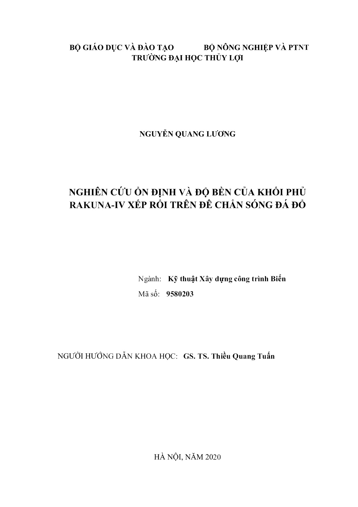 Luận án Nghiên cứu ổn định và độ bền của khối phủ RAKUNA-IV xếp rối trên đê chắn sóng đá đổ trang 2