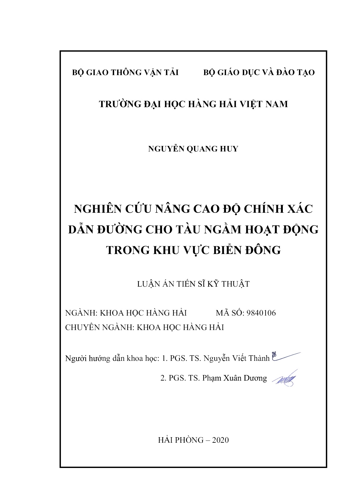 Luận án Nghiên cứu nâng cao độ chính xác dẫn đường cho tàu ngầm hoạt động trong khu vực biển đông trang 2