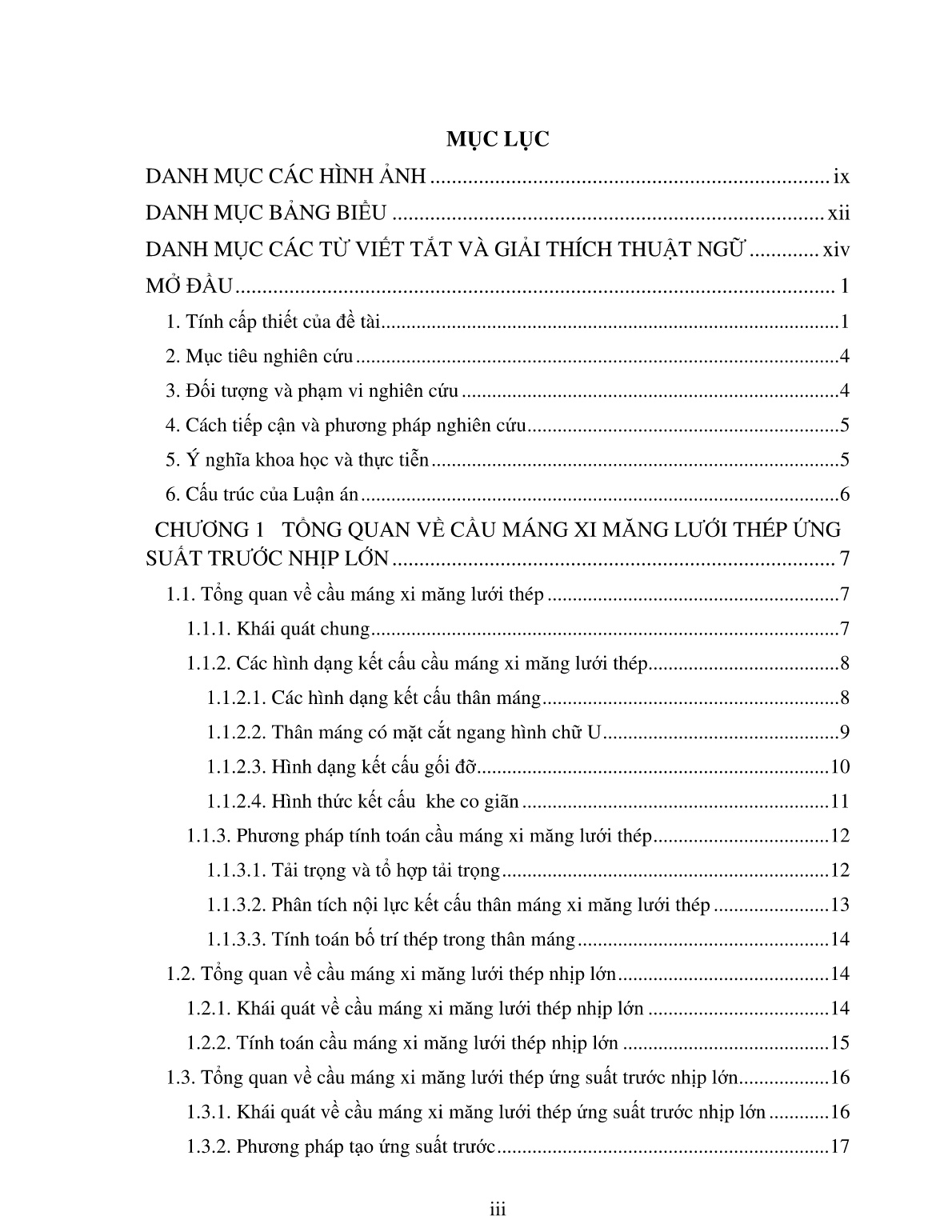 Luận án Nghiên cứu kết cấu và công nghệ chế tạo cầu máng xi măng lưới thép ứng suất trước nhịp lớn trang 5