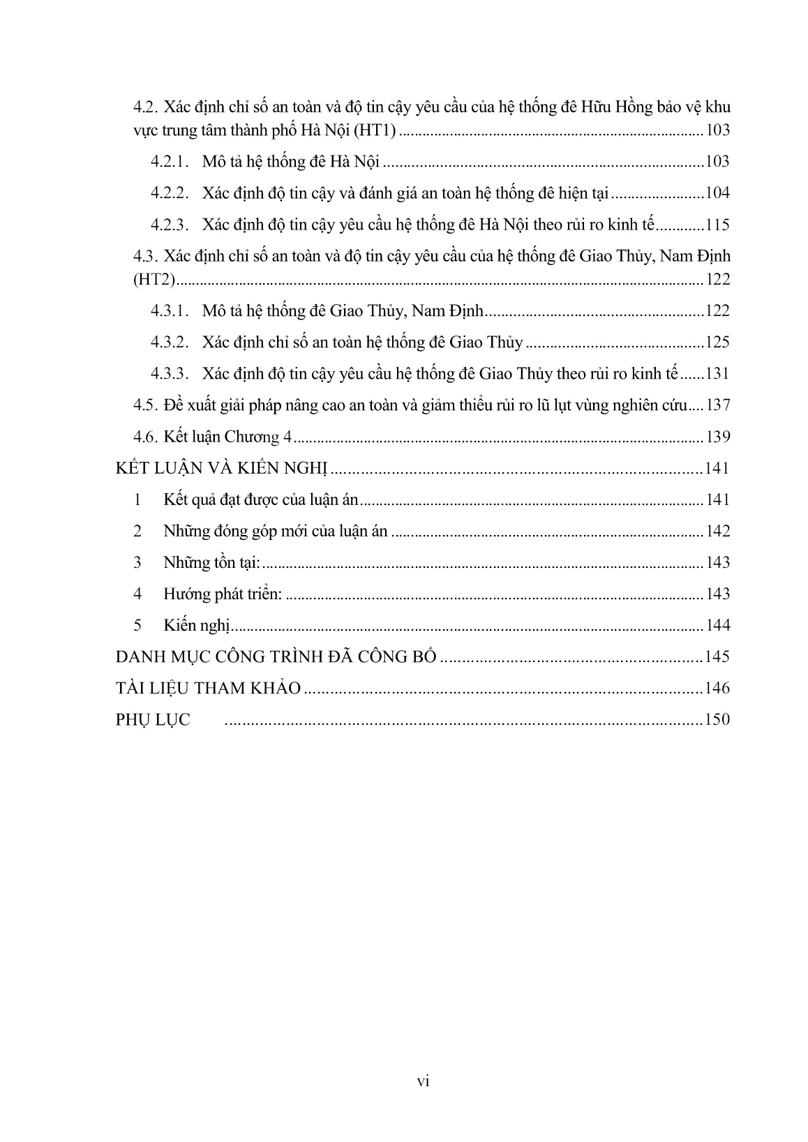 Luận án Nghiên cứu phương pháp xác định chỉ số an toàn và độ tin cậy yêu cầu cho hệ thống đê vùng Đồng bằng sông Hồng theo lý thuyết độ tin cậy và phân tích rủi ro trang 8