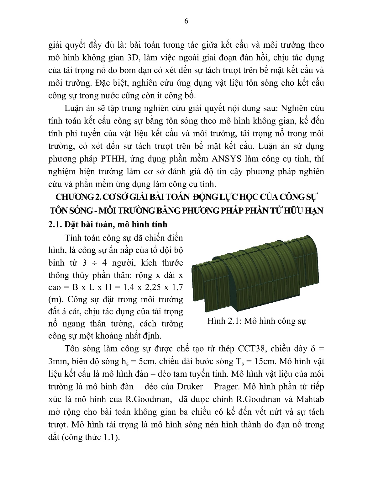 Tóm tắt Luận án Nghiên cứu tính toán kết cấu công sự bằng tôn sóng chịu tác dụng tải trọng nổ trang 9